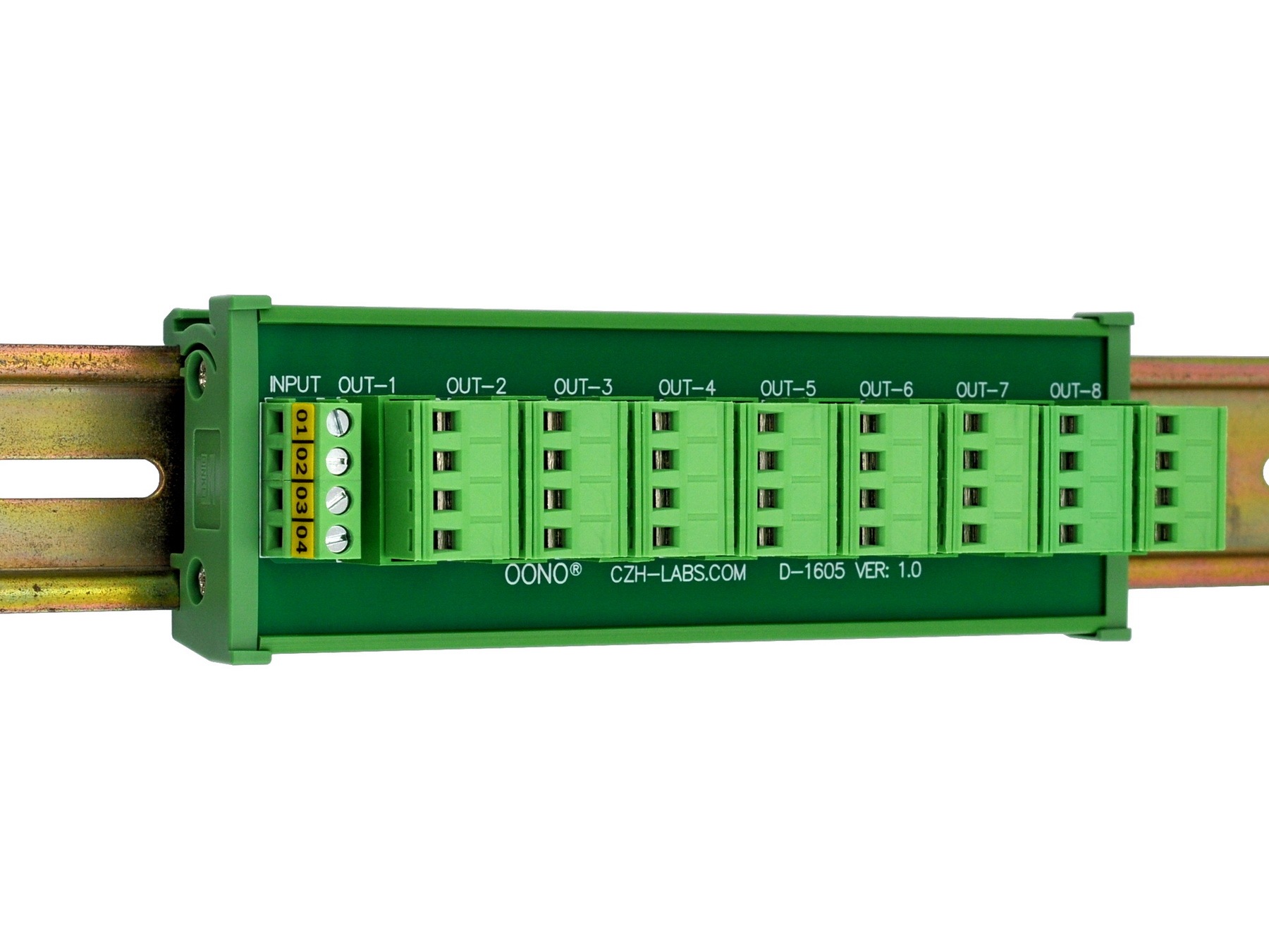 DIN Rail Mount 10A/300V 8x4 Pole Pluggable Screw Terminal Block Distribution Module