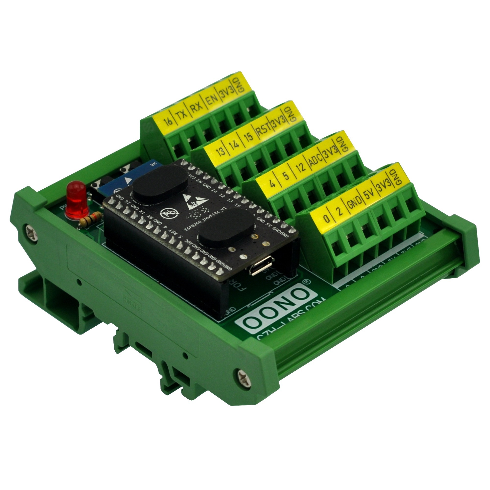 DIN Rail Mount Screw Terminal Block Breakout Module Board for ESP8266-DevKitC