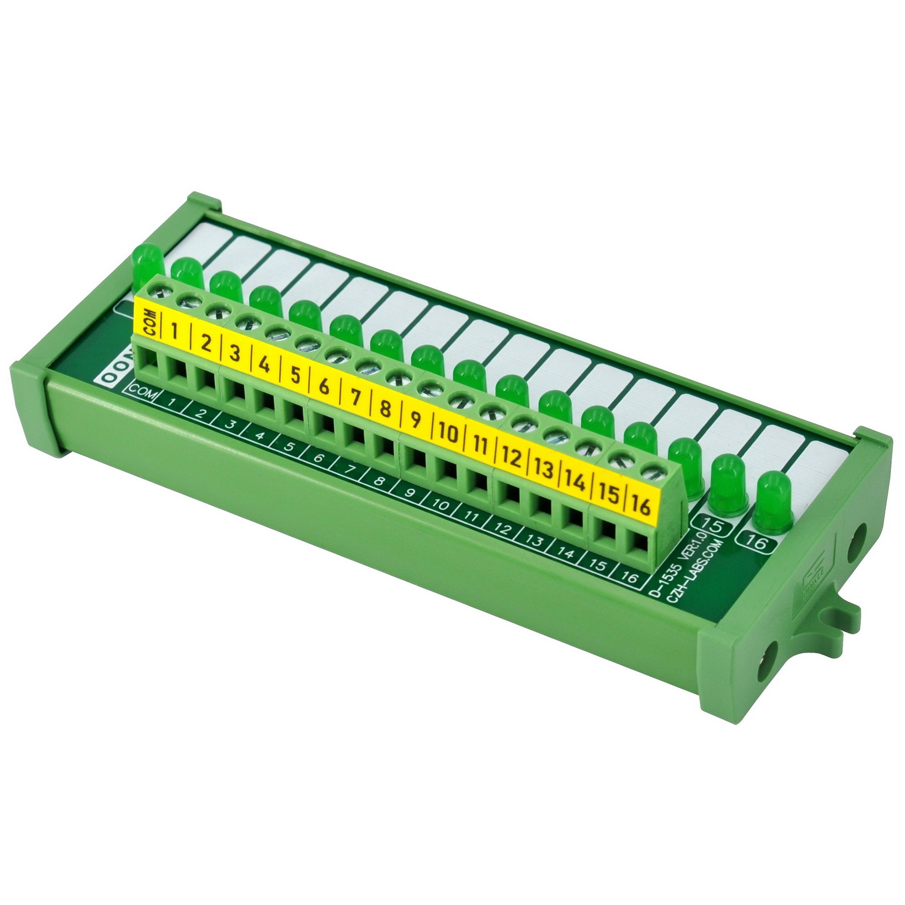 Screw Mount 16 Green LED Indicator Light Module, Support 5-50VDC Common Positive and Negative
