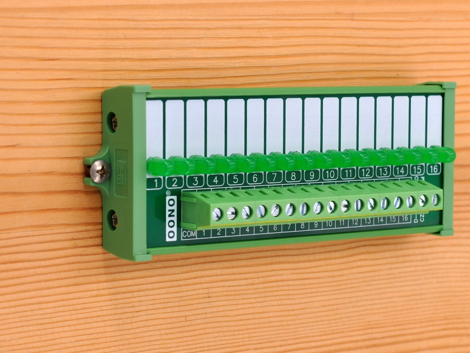 Screw Mount 16 Green LED Indicator Light Module, Support 5-50VDC Common Positive and Negative