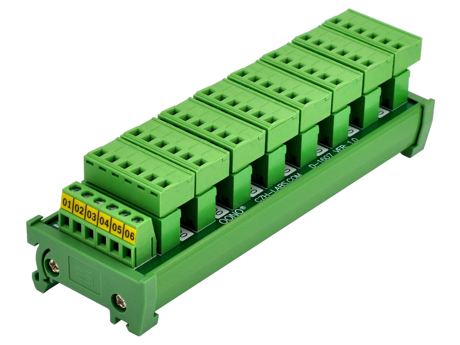 DIN Rail Mount 10A/300V 8x6 Pole Pluggable Screw Terminal Block Distribution Module