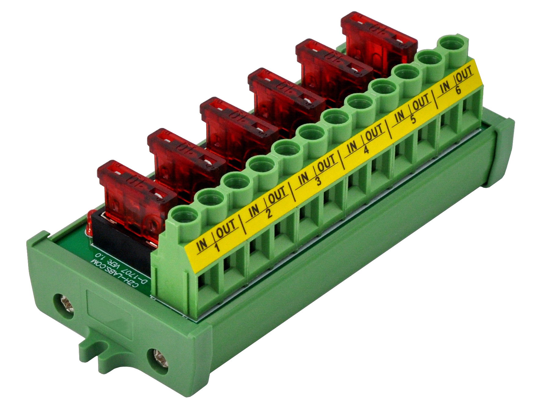 Screw Mount DC 5 - 32V 6 Channel ATO Fuse Module, CZH-LABS D-1707P/32V