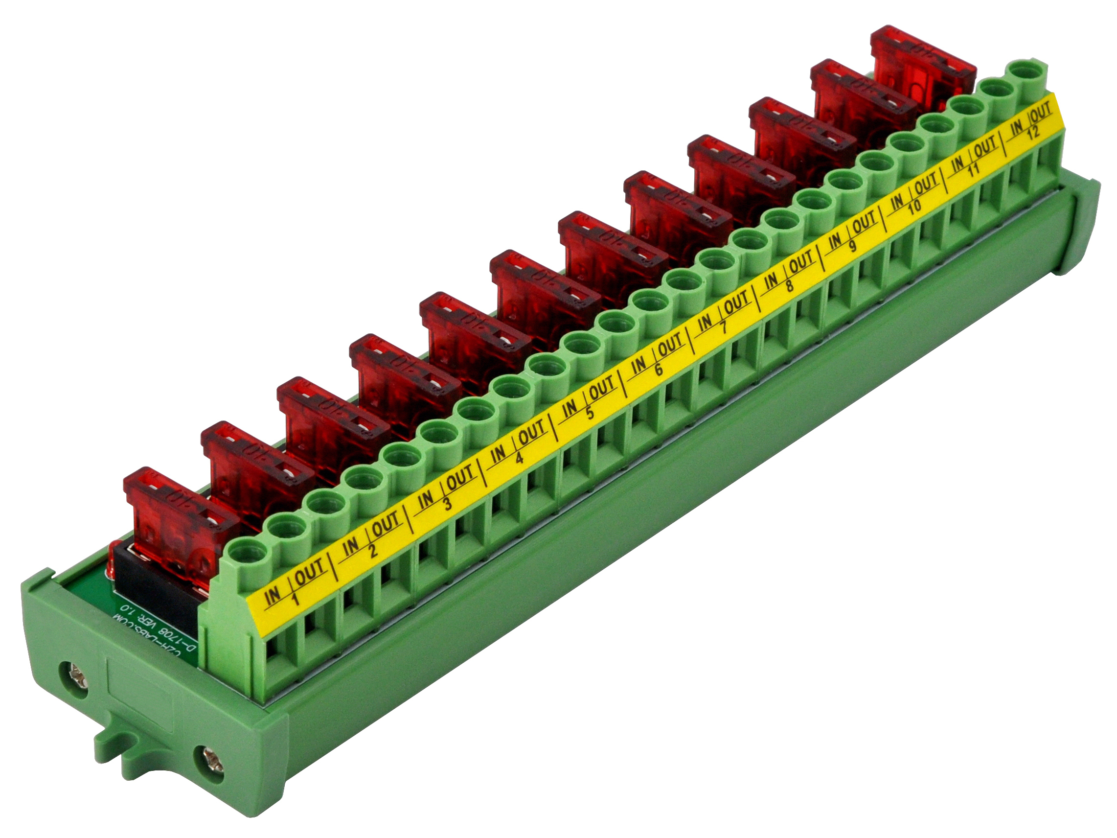 Screw Mount DC 5 - 32V 12 Channel ATO Fuse Module, CZH-LABS D-1708P/32V