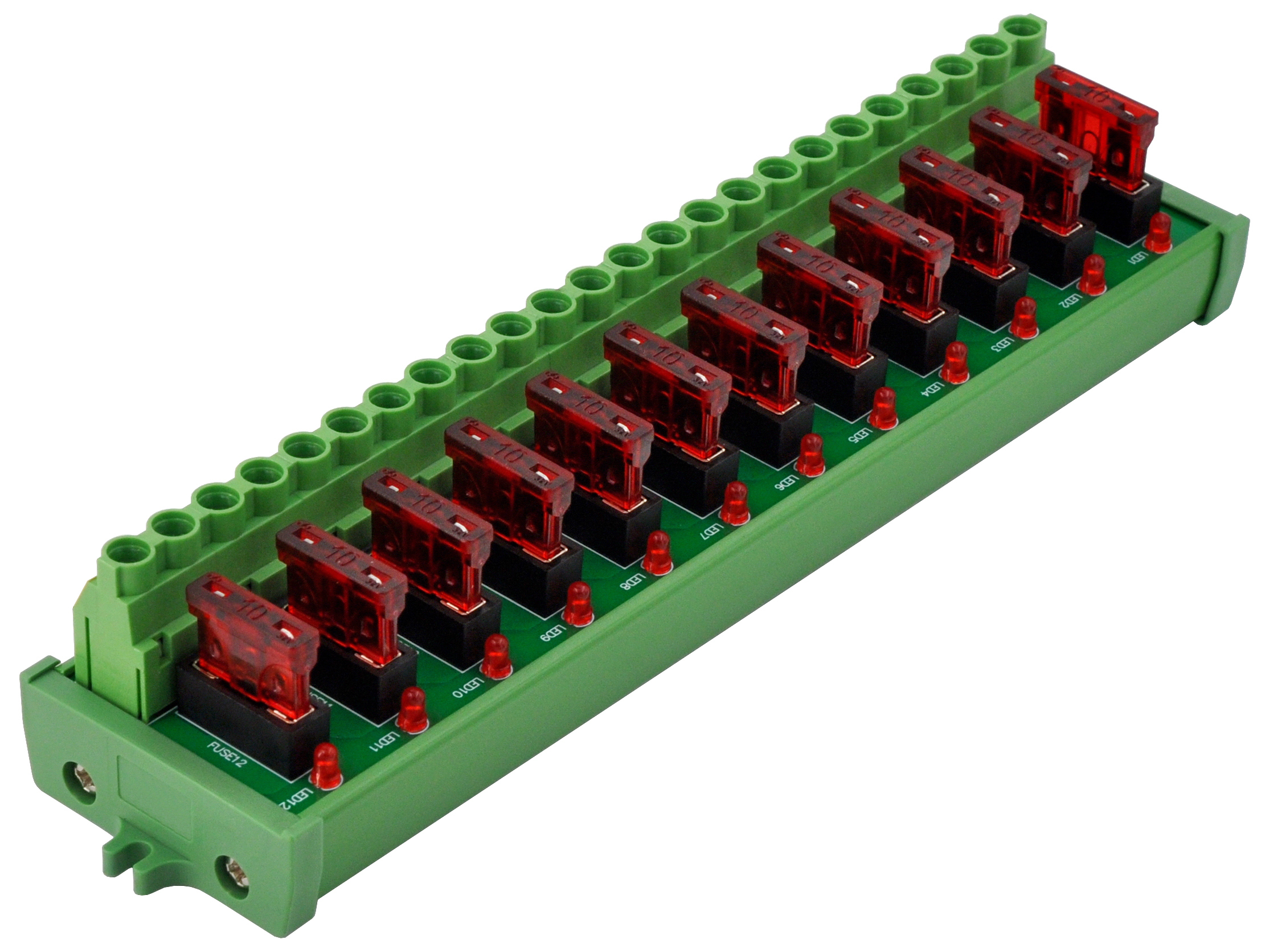 Screw Mount DC 5 - 32V 12 Channel ATO Fuse Module, CZH-LABS D-1708P/32V