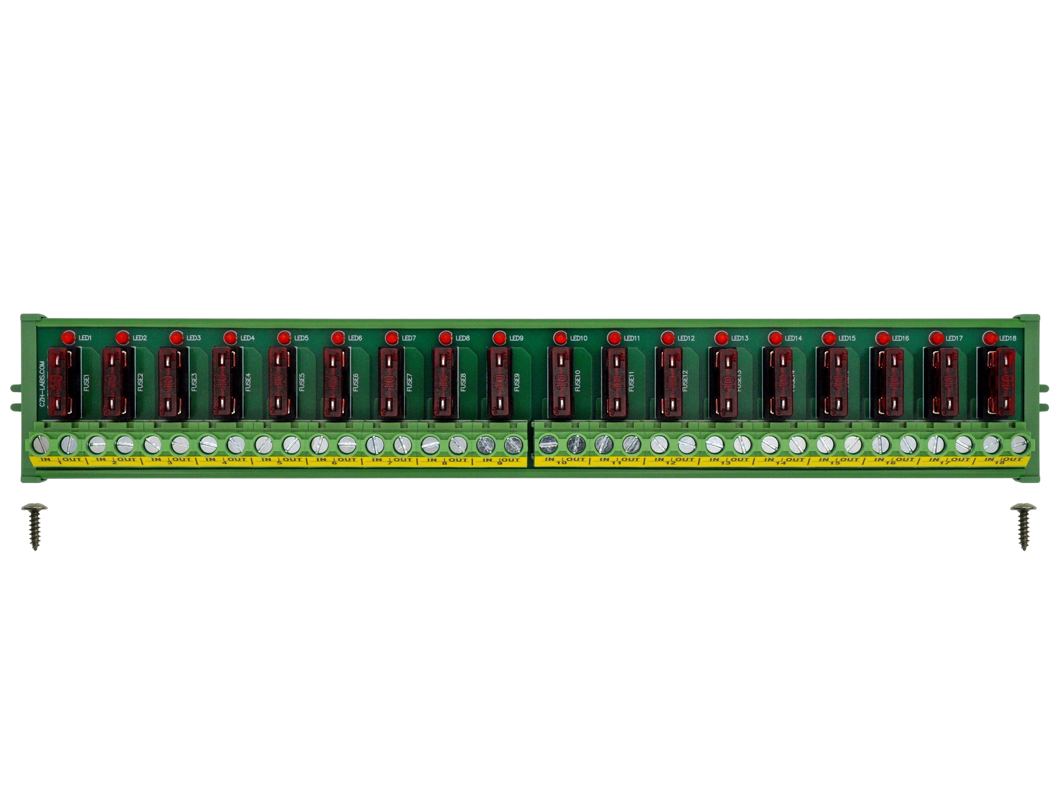 Screw Mount DC 5 - 32V 18 Channel ATO Fuse Module, CZH-LABS D-1709P/32V