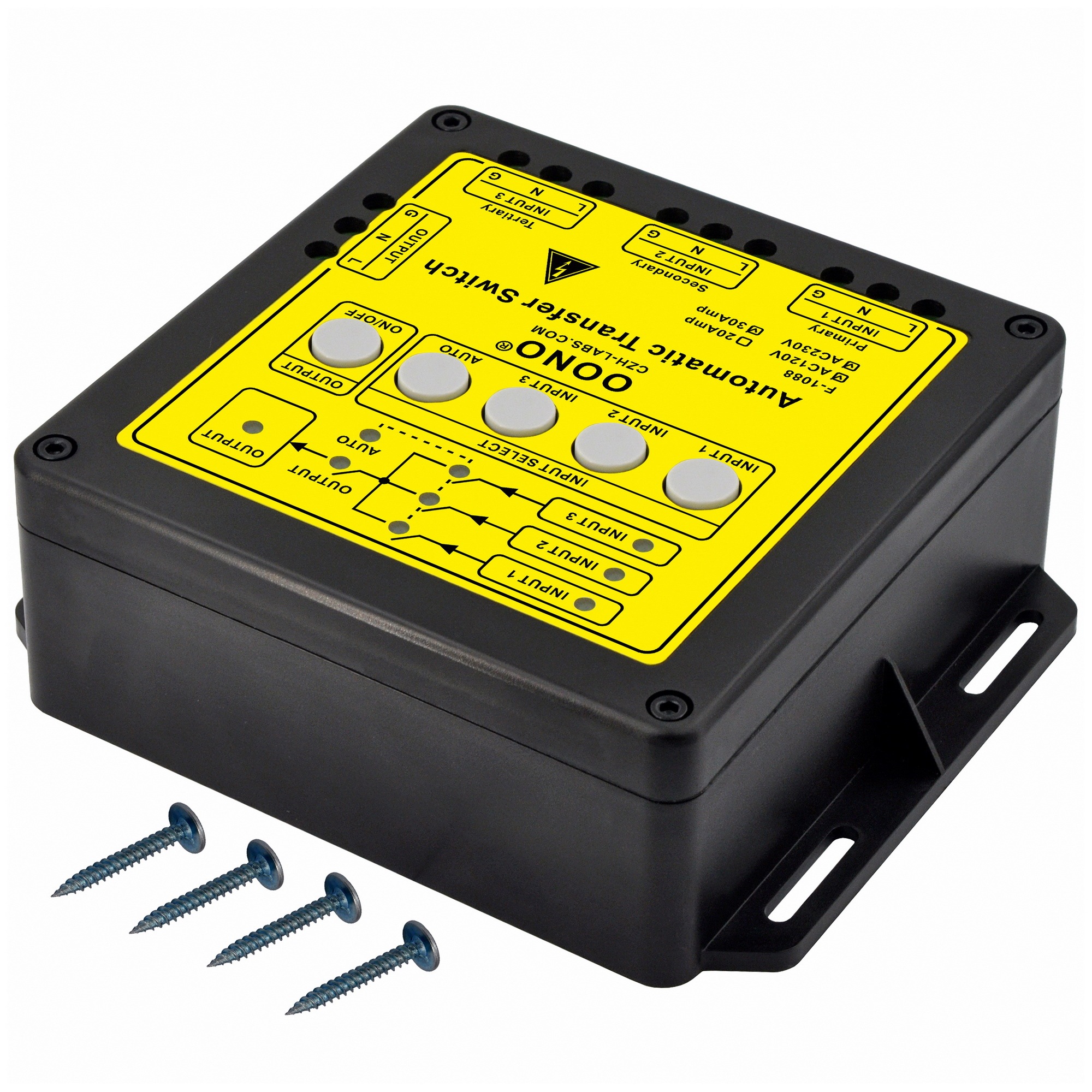 AC Automatic Transfer Switch, 3 Input Source 85 - 265VAC 30 Amp, F-1088/30A