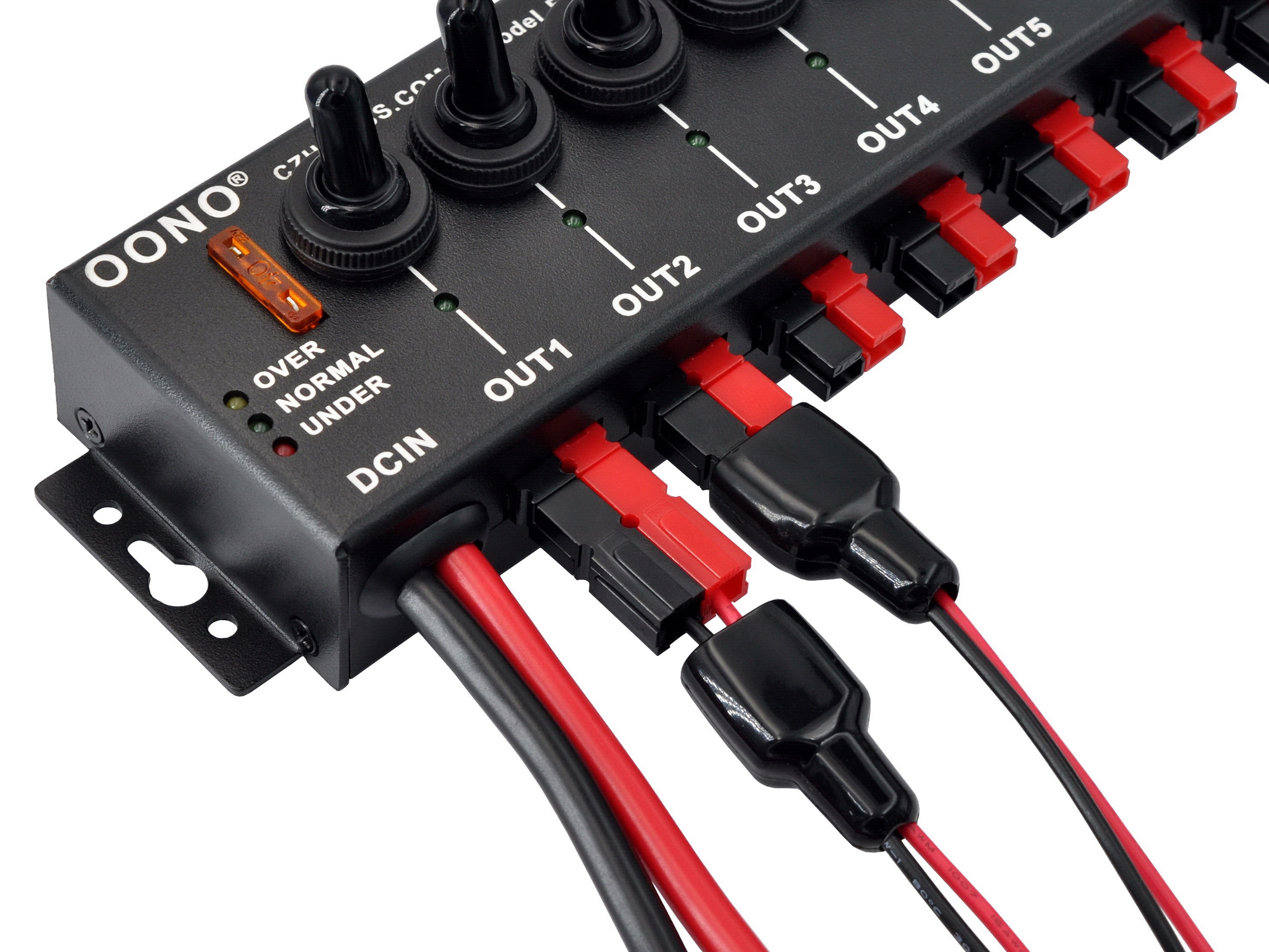 Wired 8 Channel Anderson Powerpole Connector Power Splitter Distributor Source Strip, with 8 Independent Control Switches