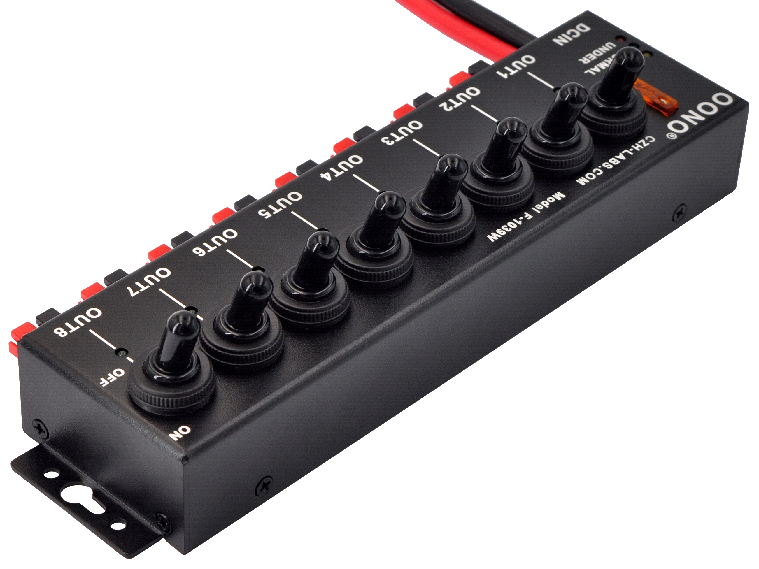 Wired 8 Channel Anderson Powerpole Connector Power Splitter Distributor Source Strip, with 8 Independent Control Switches
