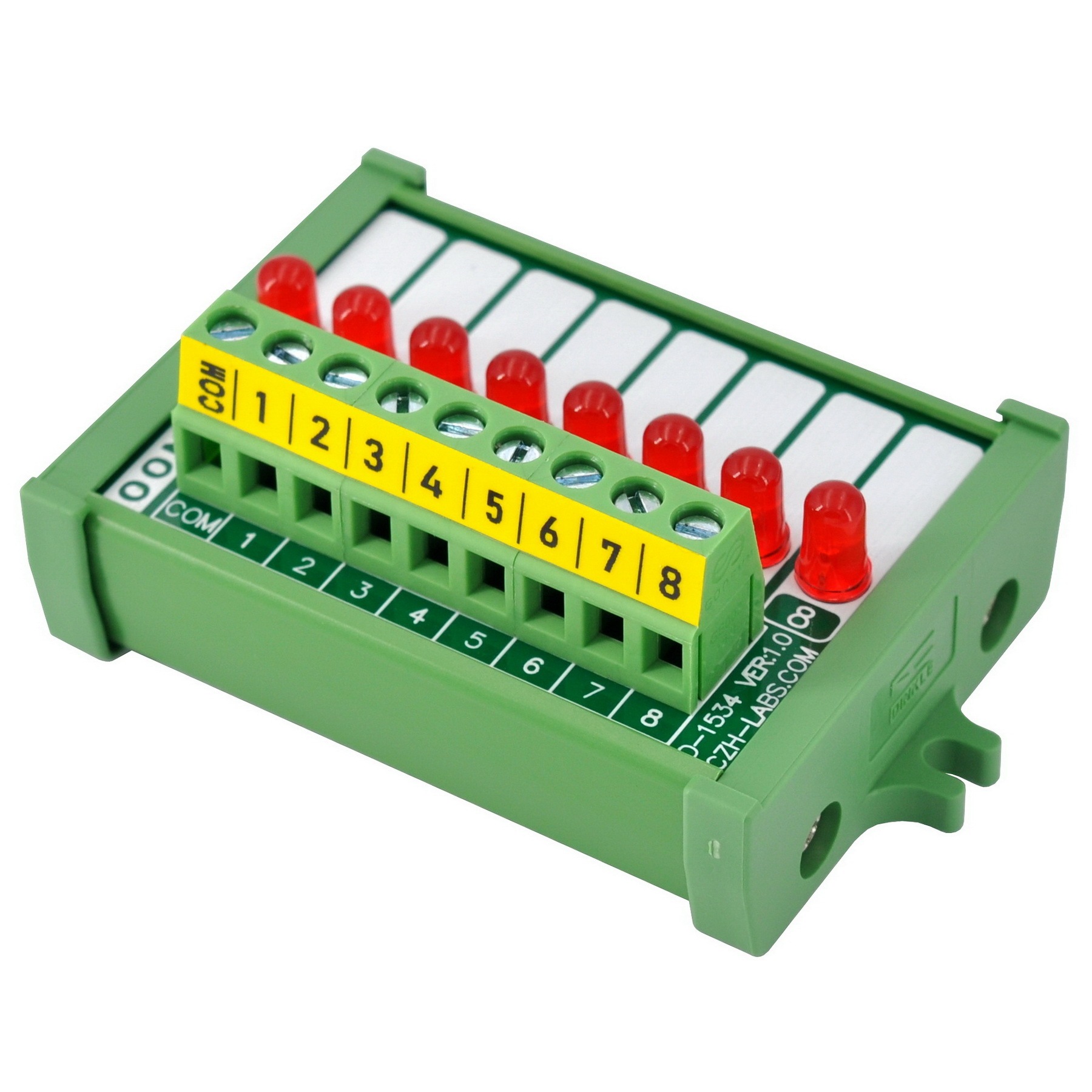 Screw Mount 8 Red LED Indicator Light Module, Support 5-50VDC Common Positive and Negative