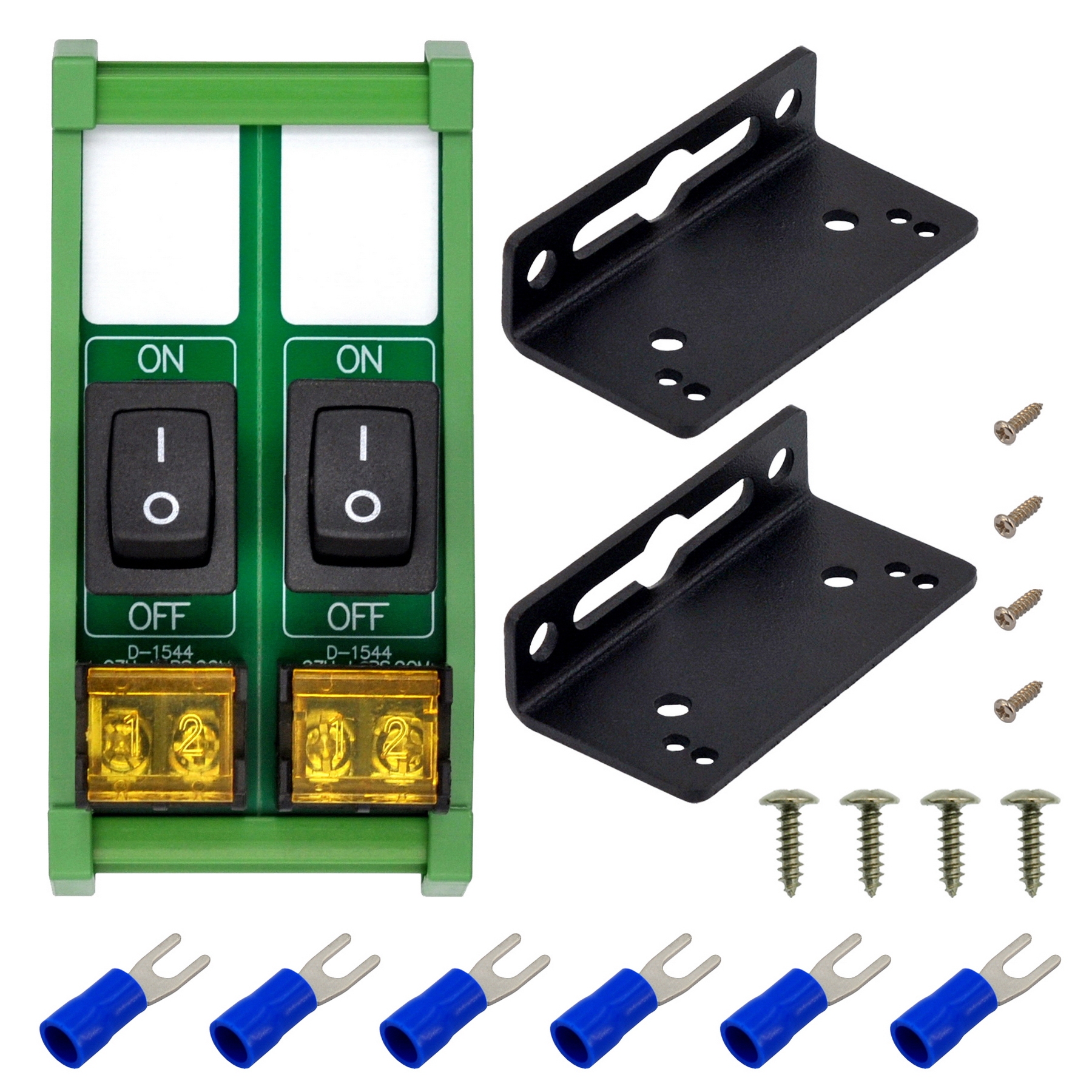 Wall Mount 2 Channel Rocker Switch Module, 10Amp 250VAC / 50VDC