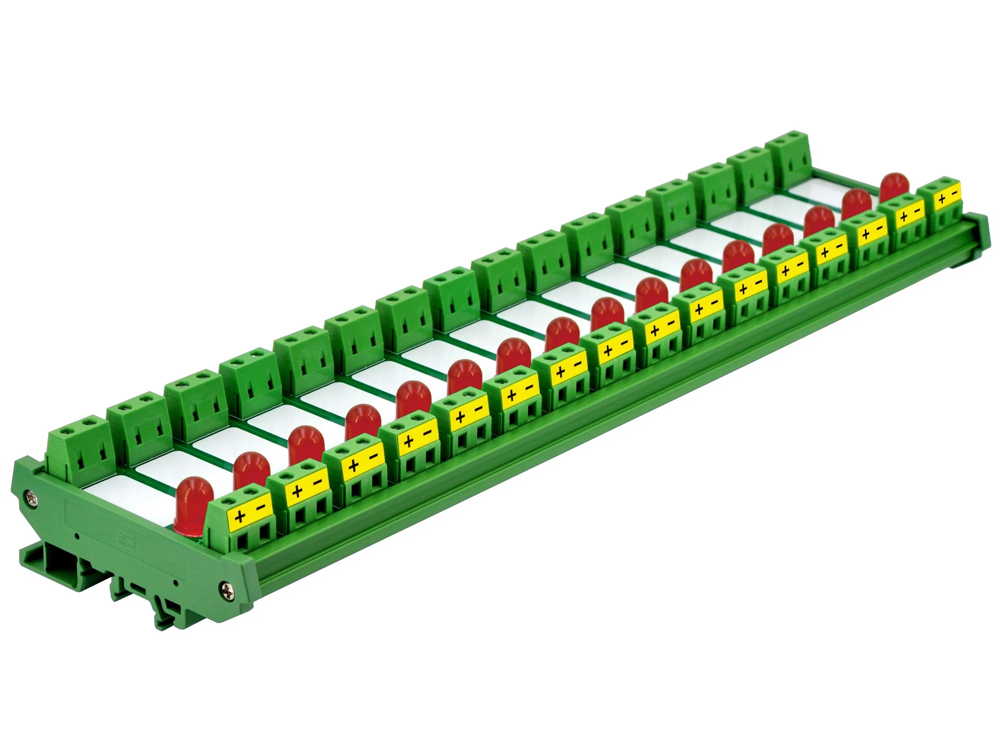 DIN Rail Mount DC 5-32V 16 Channel Red 10mm LED Indicator Light Module