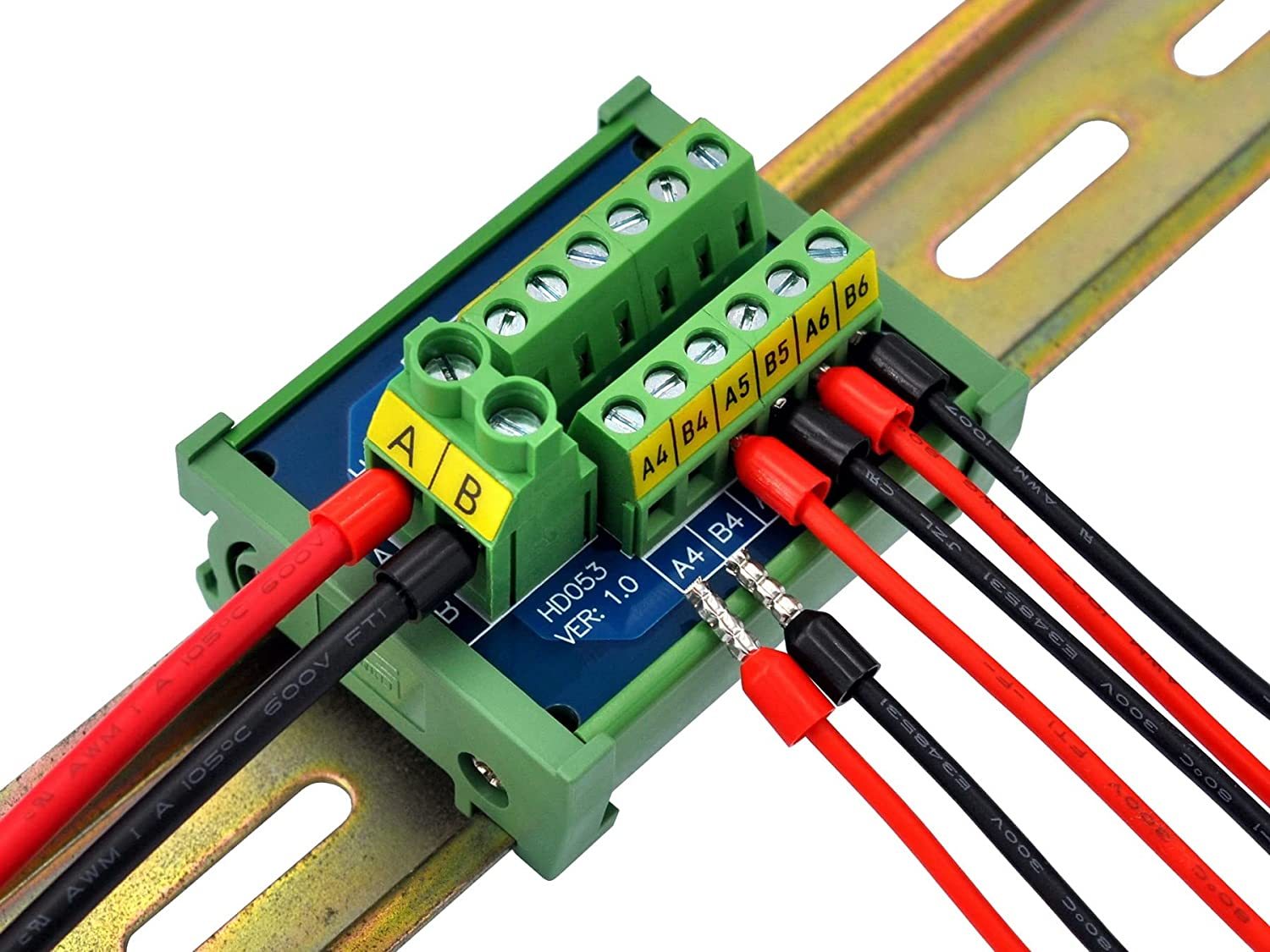 DIN Rail Mount 30Amp 48V 2x6 Position Screw Terminal Block Distribution Module