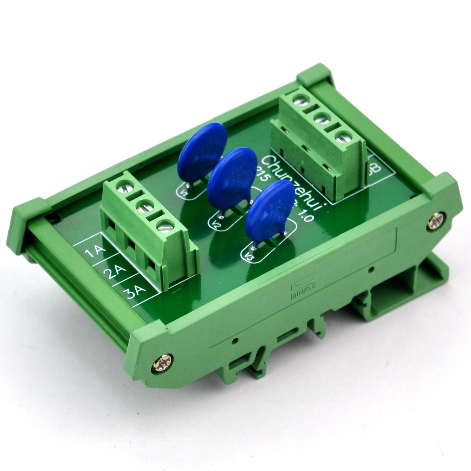 Chunzehui 3 Channels Individual DIN Rail Mount 30V SIOV Metal Oxide Varistor Interface Module, Surge Suppressor Protection SPD Board.