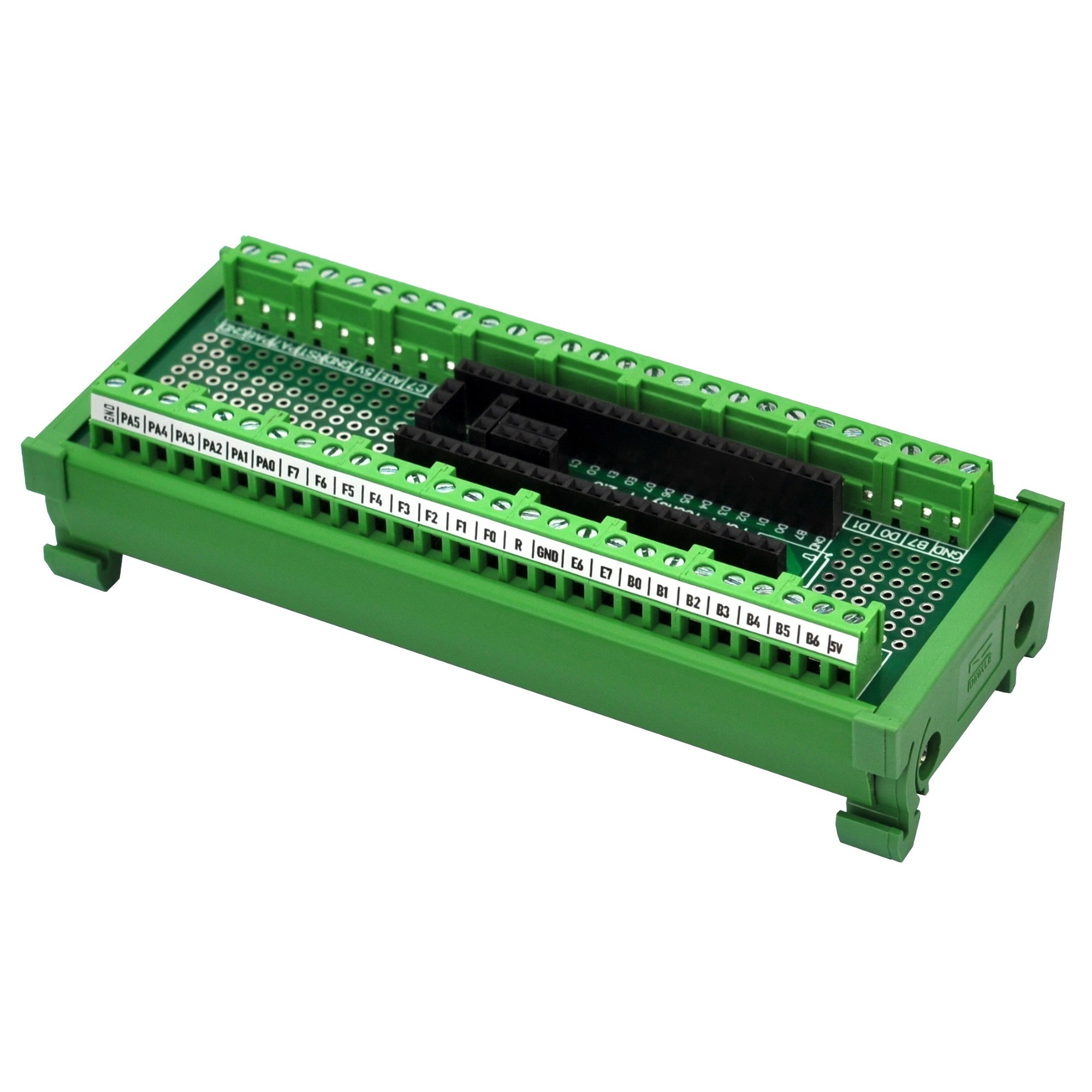 Terminal Block Breakout Board Module for Teensy++ 2.0, DIN Rail Mount Version