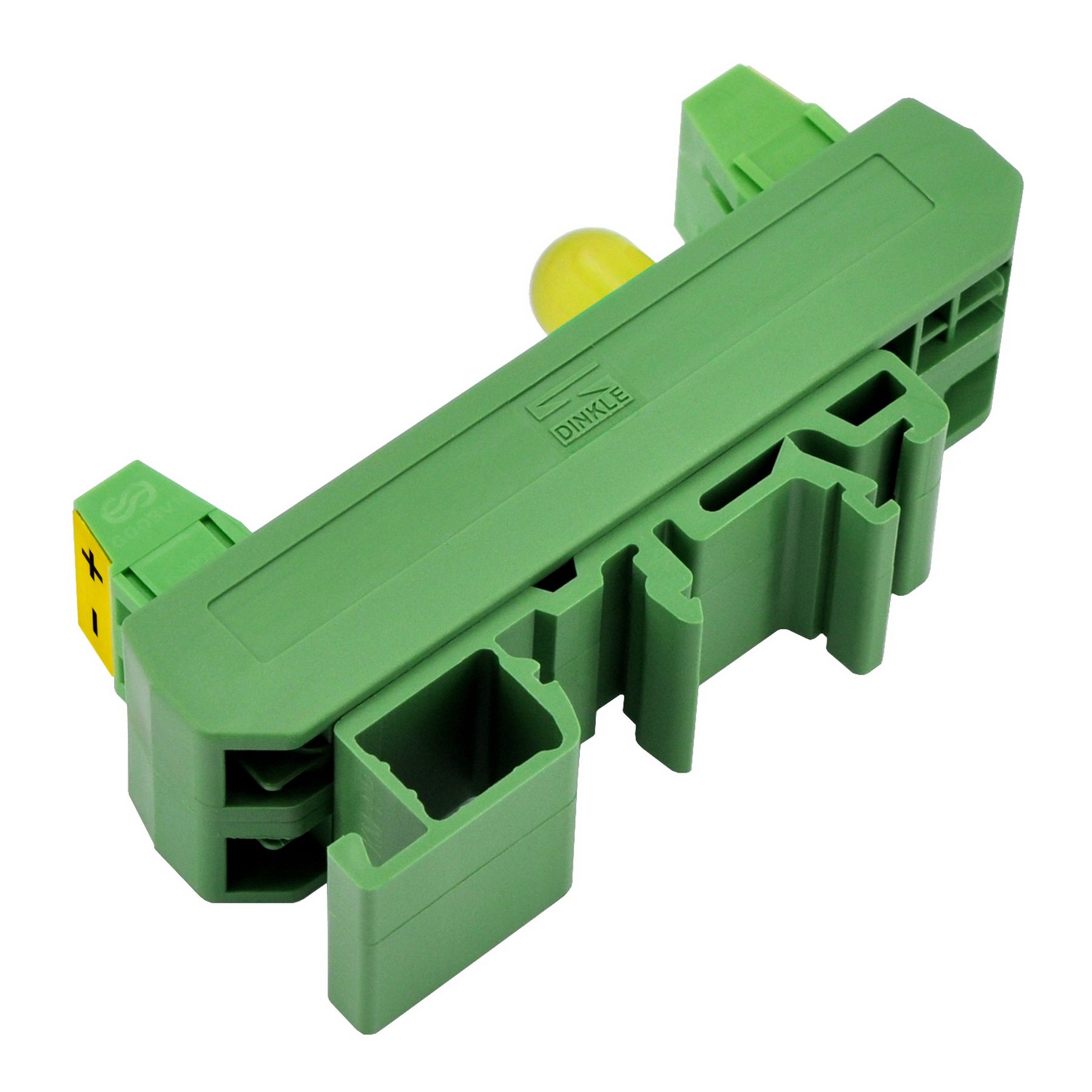 DIN Rail Mount DC 5-32V 1 Channel Yellow 10mm LED Indicator Light Module