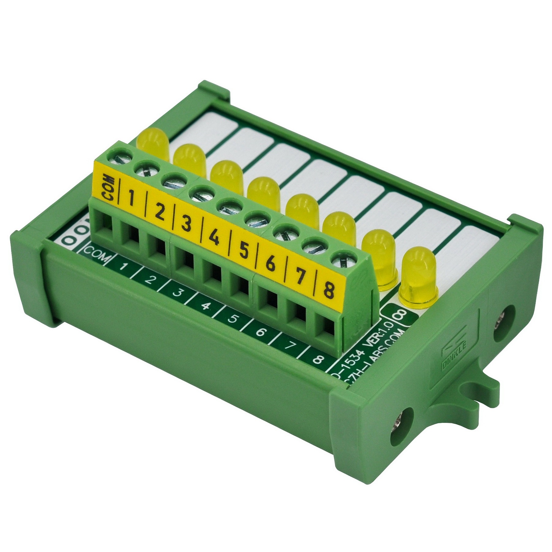 Screw Mount 8 Yellow LED Indicator Light Module, Support 5-50VDC Common Positive and Negative