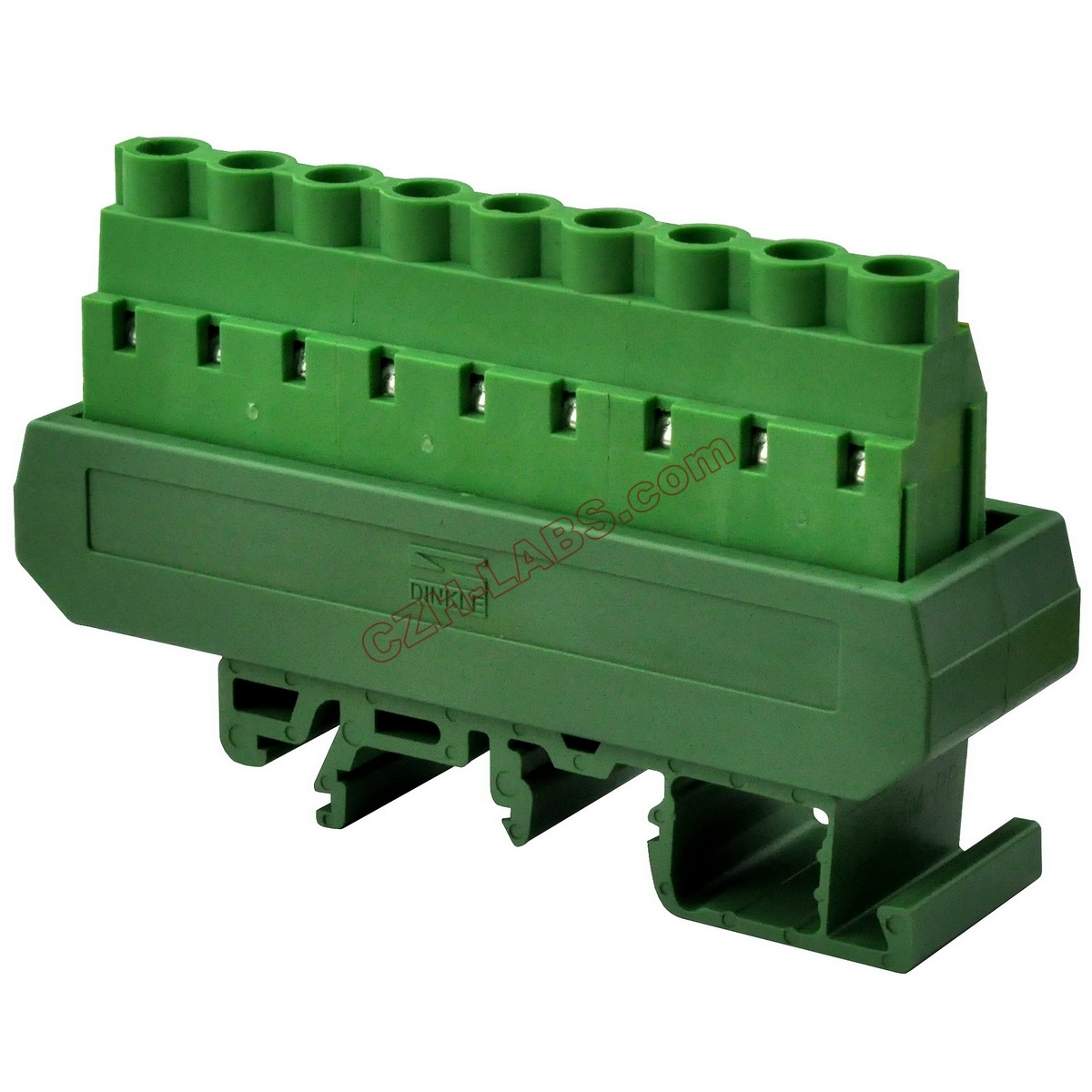 Slim DIN Rail Mount 30A/300V 1x9 Position Screw Terminal Block Distribution Module.
