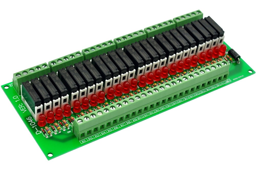 CZH-LABS Slim Panel Mount DC12V Source/PNP 24 SPST-NO 5A Power Relay Module, APAN3112