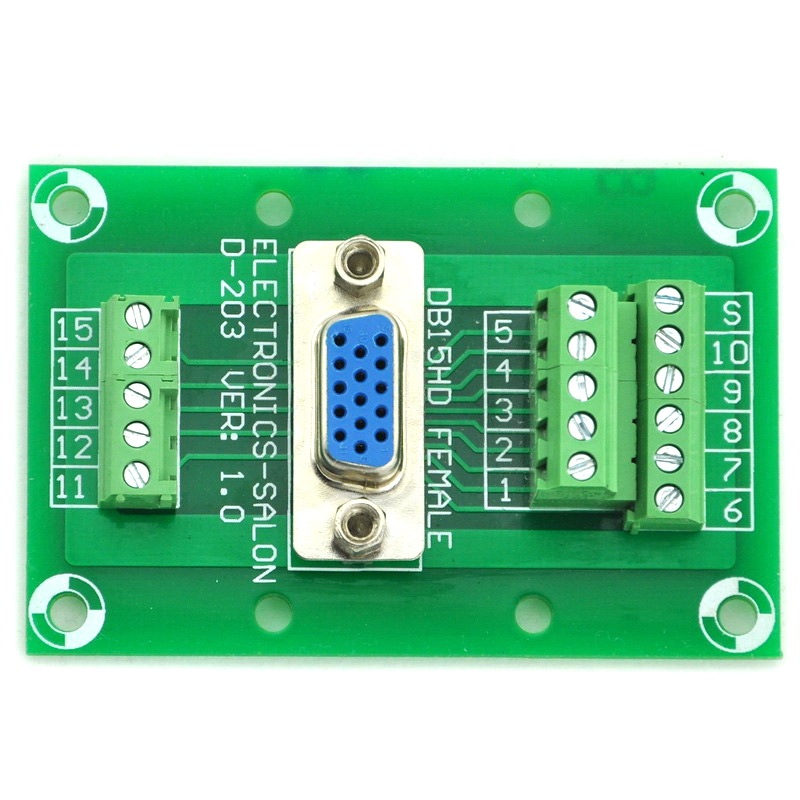 ELECTRONICS-SALON D-SUB DB15HD Female Header Breakout Board, DSUB.