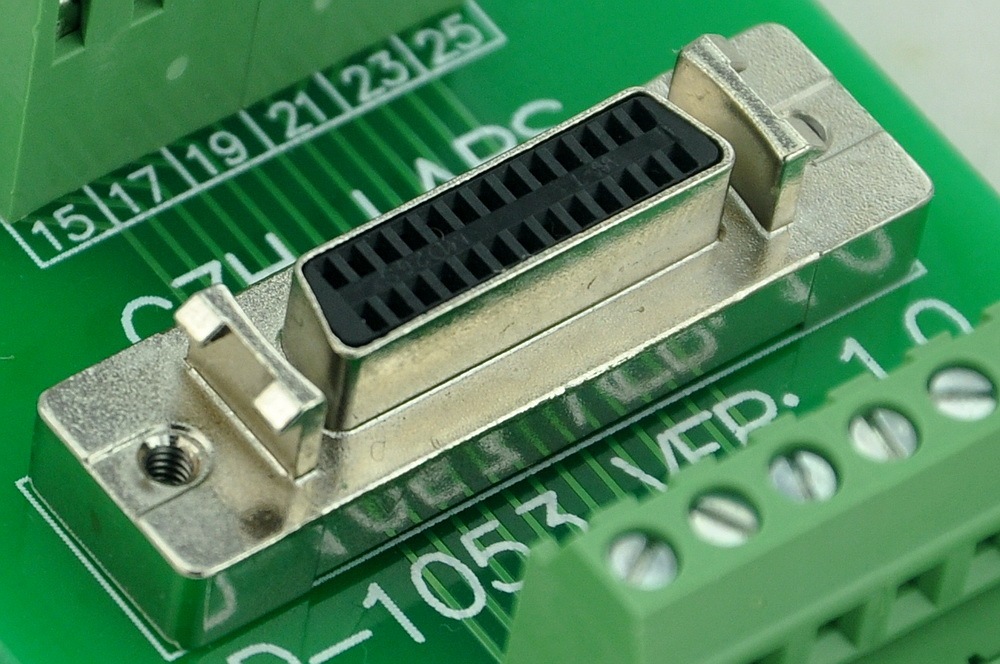 CZH-LABS 26-pin Half-Pitch/0.05" D-SUB Female Breakout Board, DSUB, SCSI, Terminal Module.