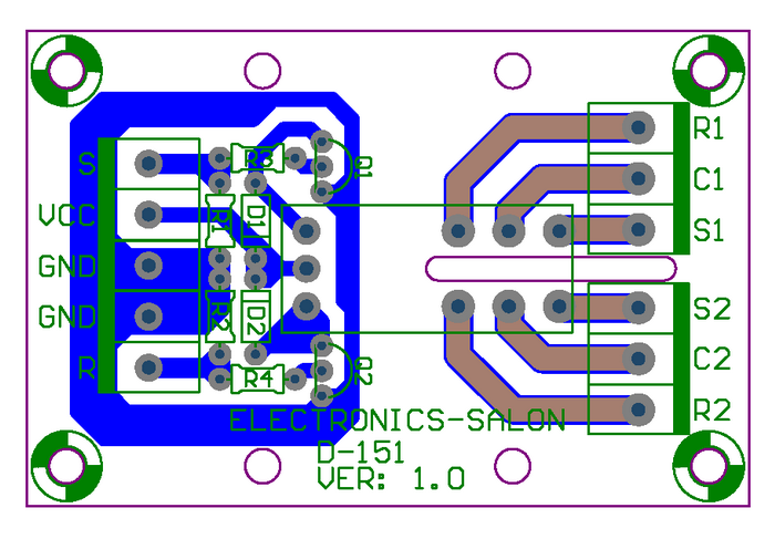 ELECTRONICS-SALON Bistable/Latching DPDT 8 Amp Power Relay Module, DC24V Coil, RT424F24