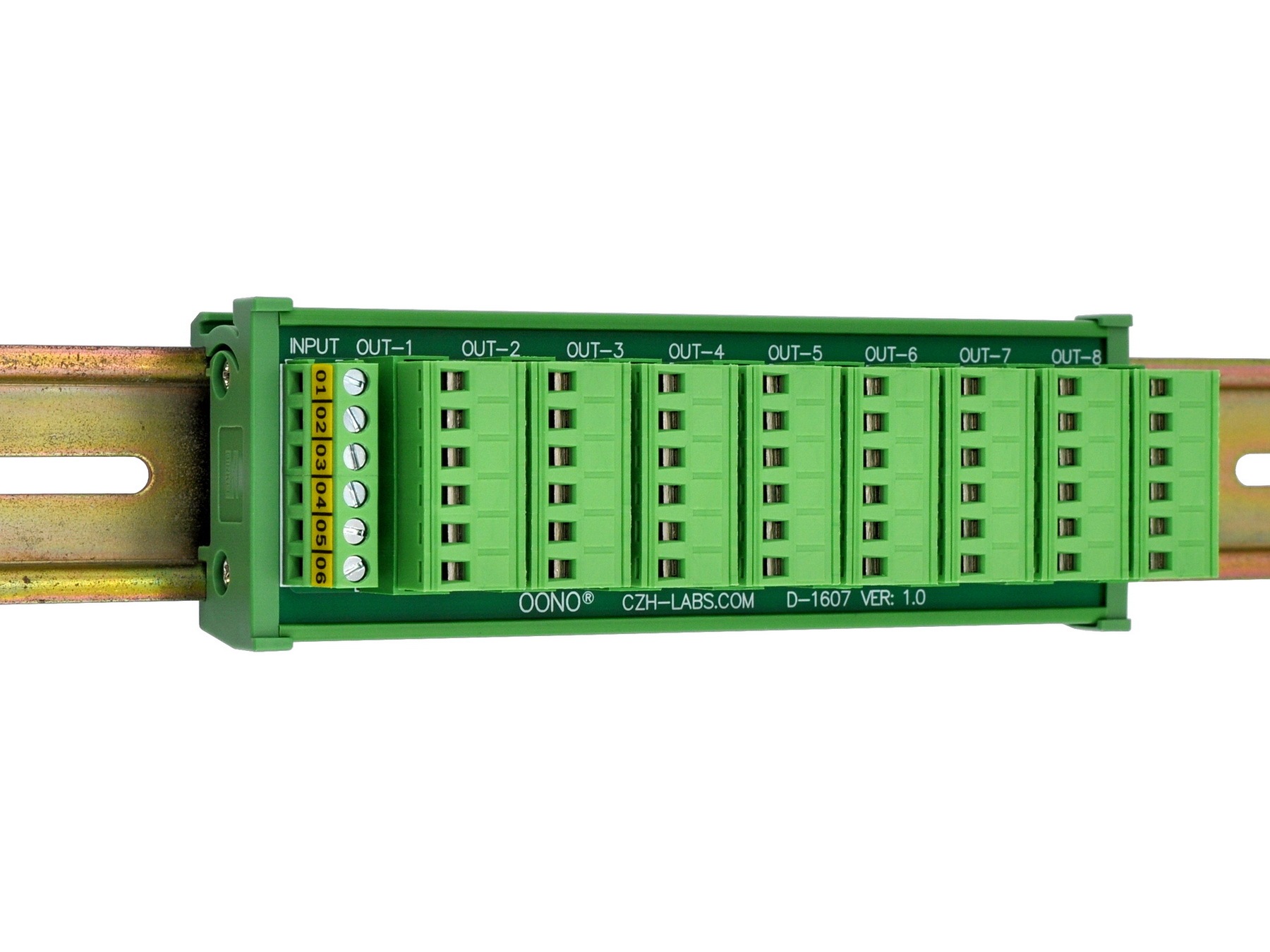DIN Rail Mount 10A/300V 8x6 Pole Pluggable Screw Terminal Block Distribution Module
