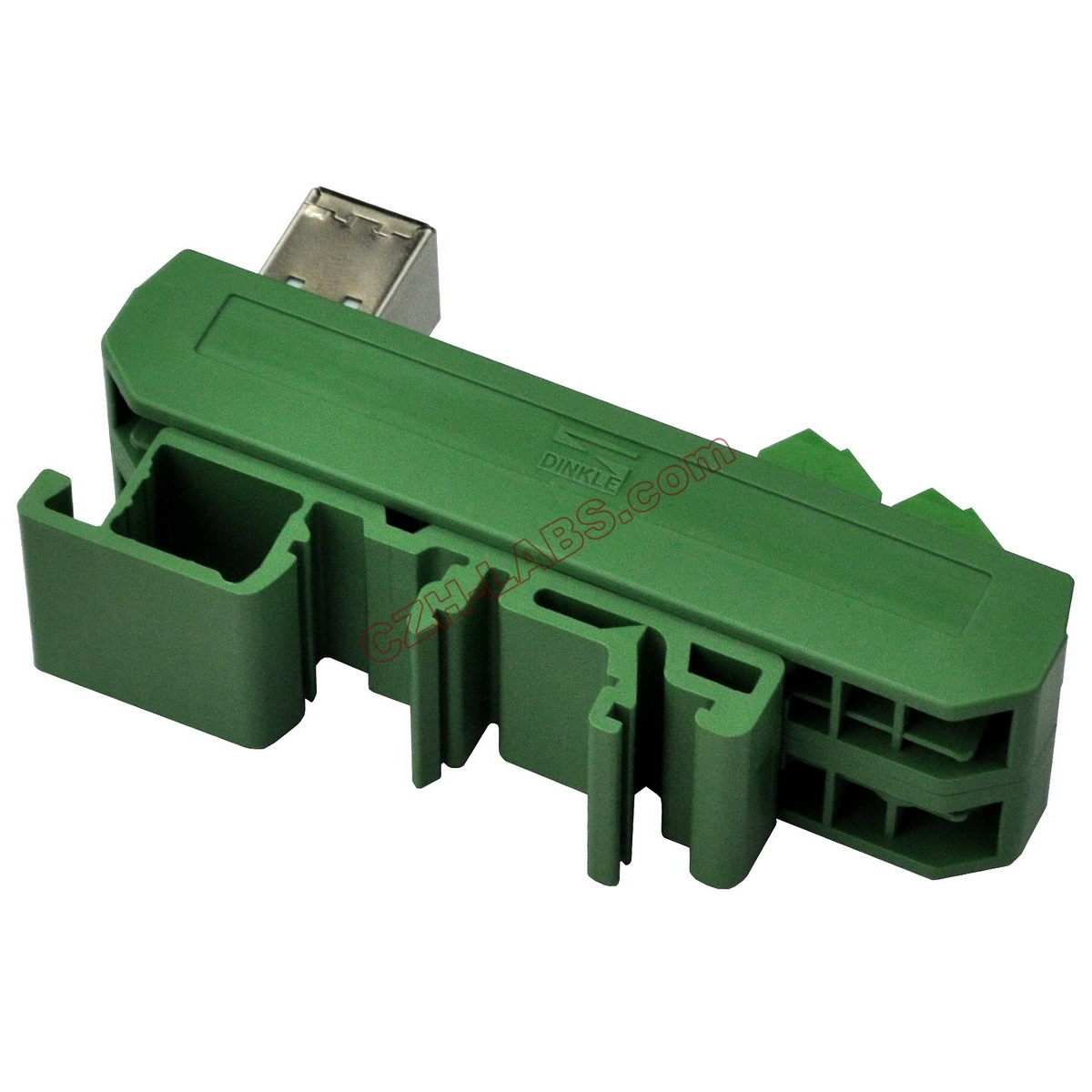 Slim DIN Rail Mount USB Type B Female Vertical Jack Breakout Board Interface Module.
