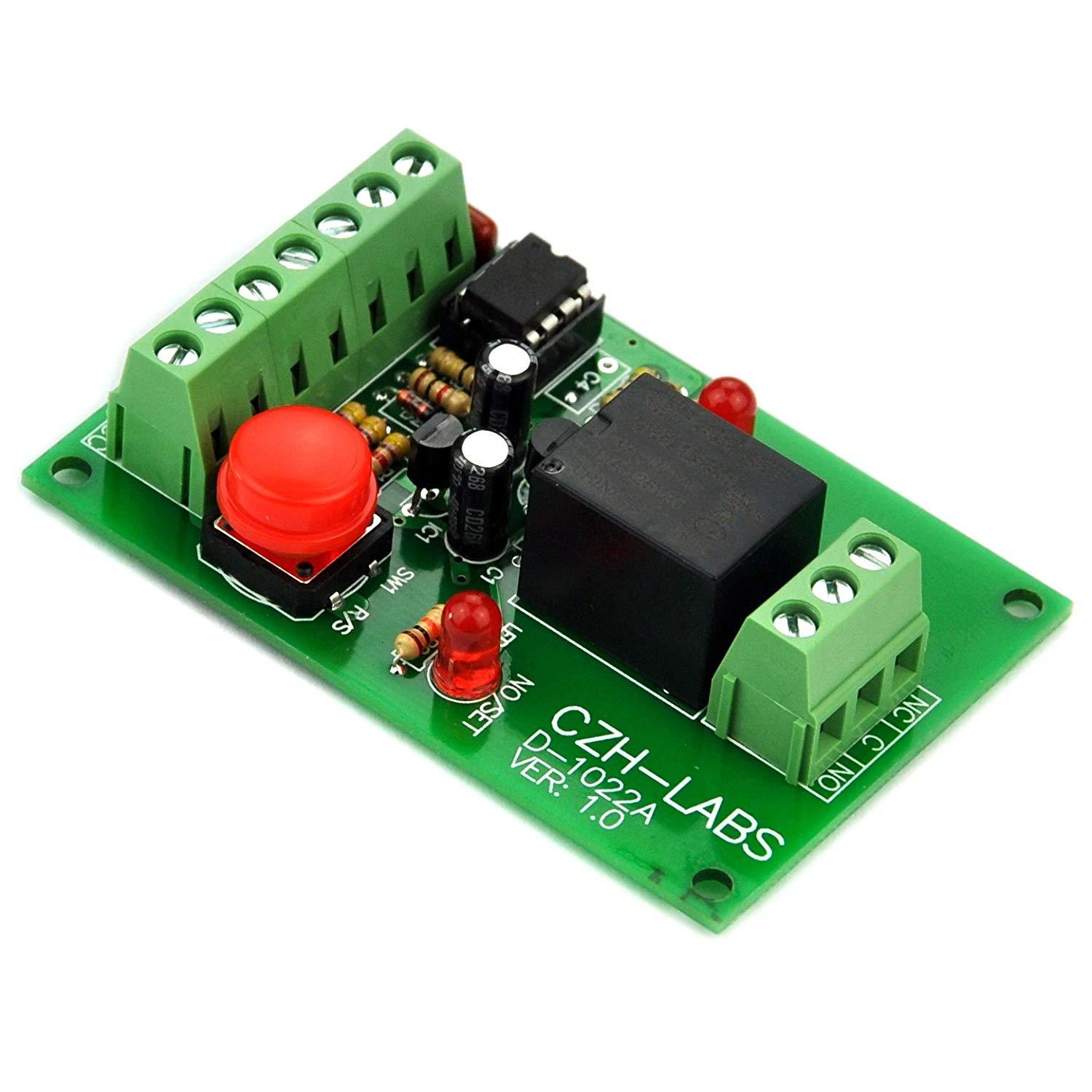 Panel Mount Momentary-Switch/Pulse-Signal Control Latching SPDT Relay Module,12V.