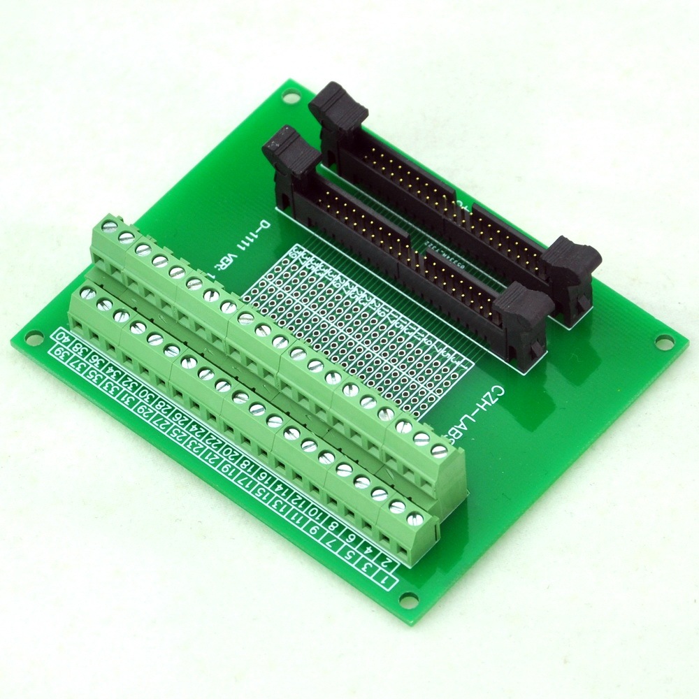 CZH-LABS Dual IDC-40 Pitch 2.0mm Male Header Terminal Block Breakout Board.
