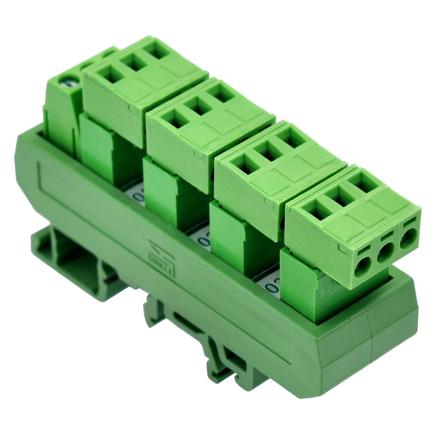 Slim DIN Rail Mount 10A/300V 5x3 Position Pluggable Screw Terminal Block Distribution Module