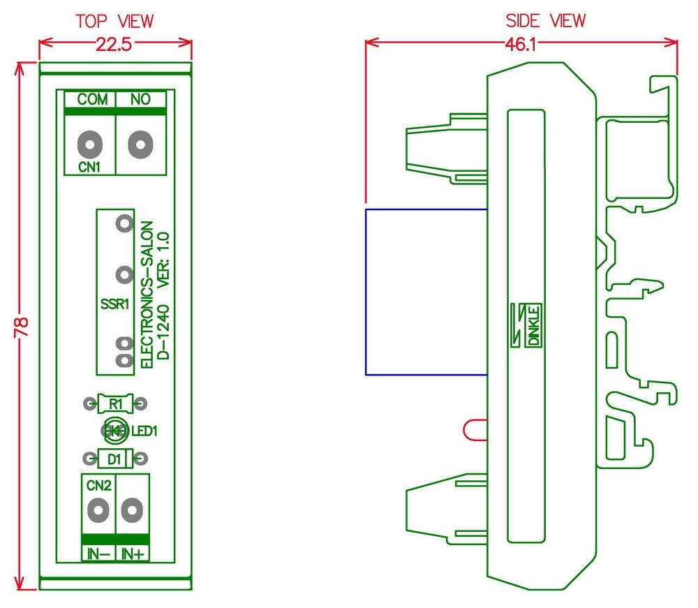 ELECTRONICS-SALON DC 5V Slim DIN Rail Mount 2Amp AC Solid State Relay Interface Module, G3MB-202P 5VDC.
