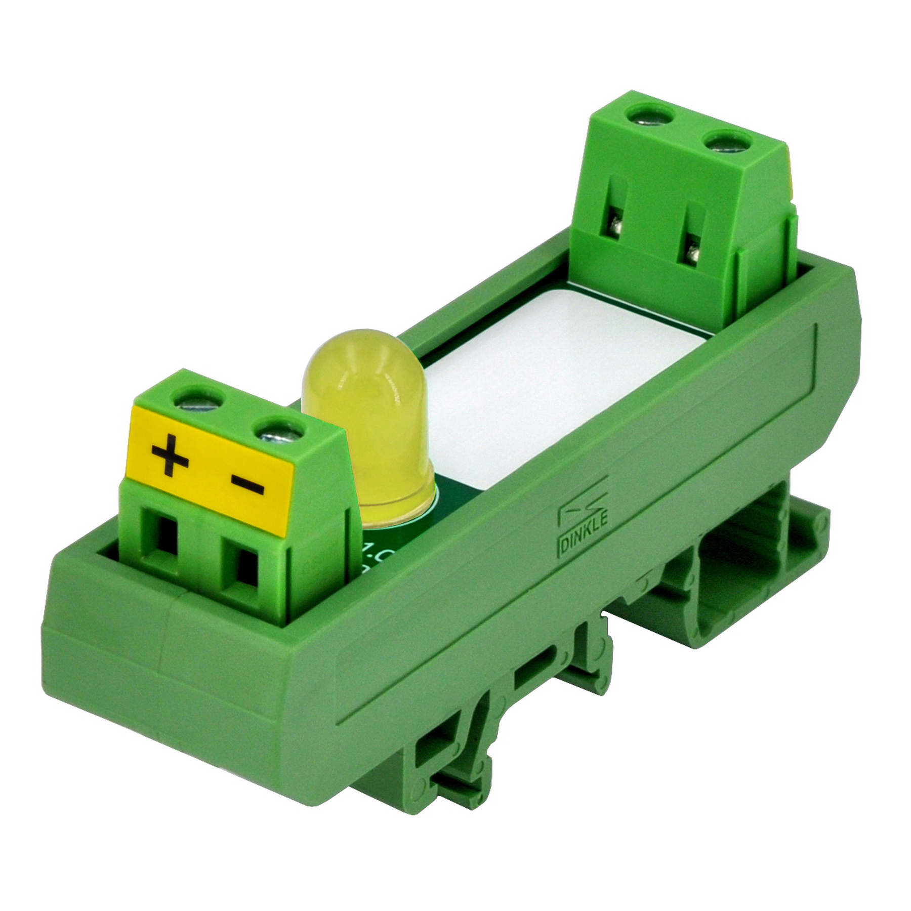 DIN Rail Mount DC 5-32V 1 Channel Yellow 10mm LED Indicator Light Module