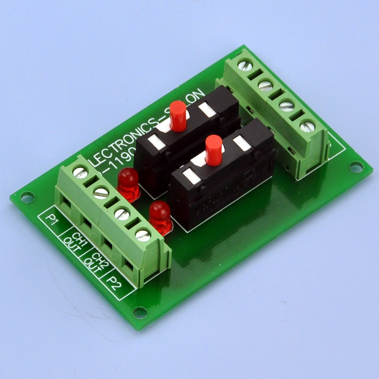 Panel Mount 2 Channel Thermal Circuit Breaker Module, with 2 Direct Connection Terminal.