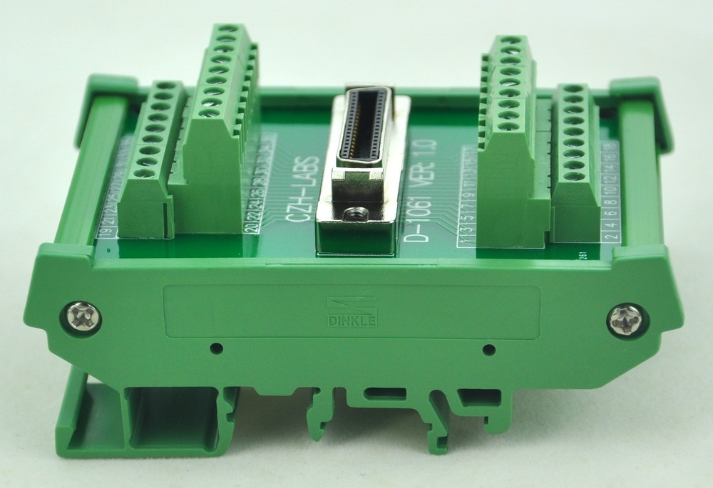 CZH-LABS DIN Rail Mount 50-pin 0.05" Mini D Ribbon/MDR Female Interface Module, SCSI.