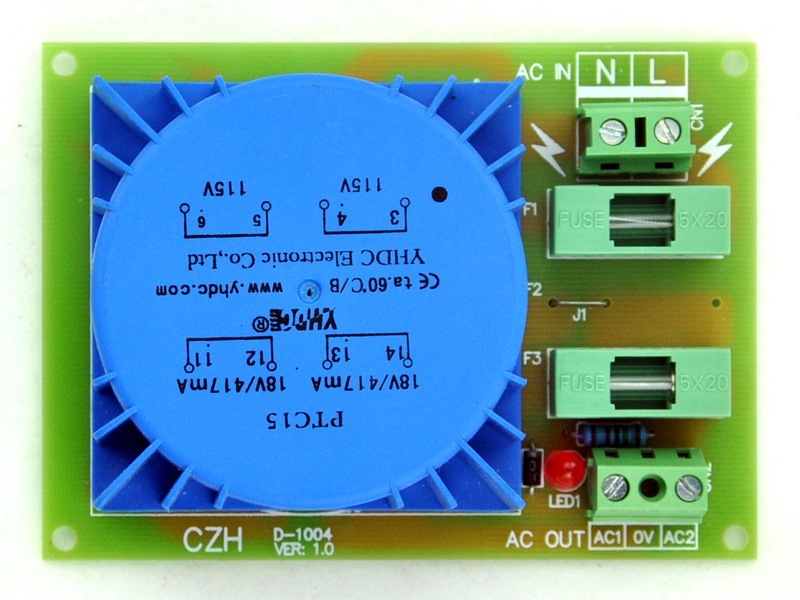 CZH P 115VAC, S 36VAC, 15VA DIN Rail Mount Toroidal Power Transformer Module.