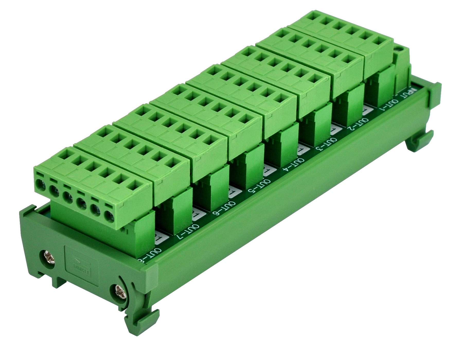 DIN Rail Mount 10A/300V 8x6 Pole Pluggable Screw Terminal Block Distribution Module