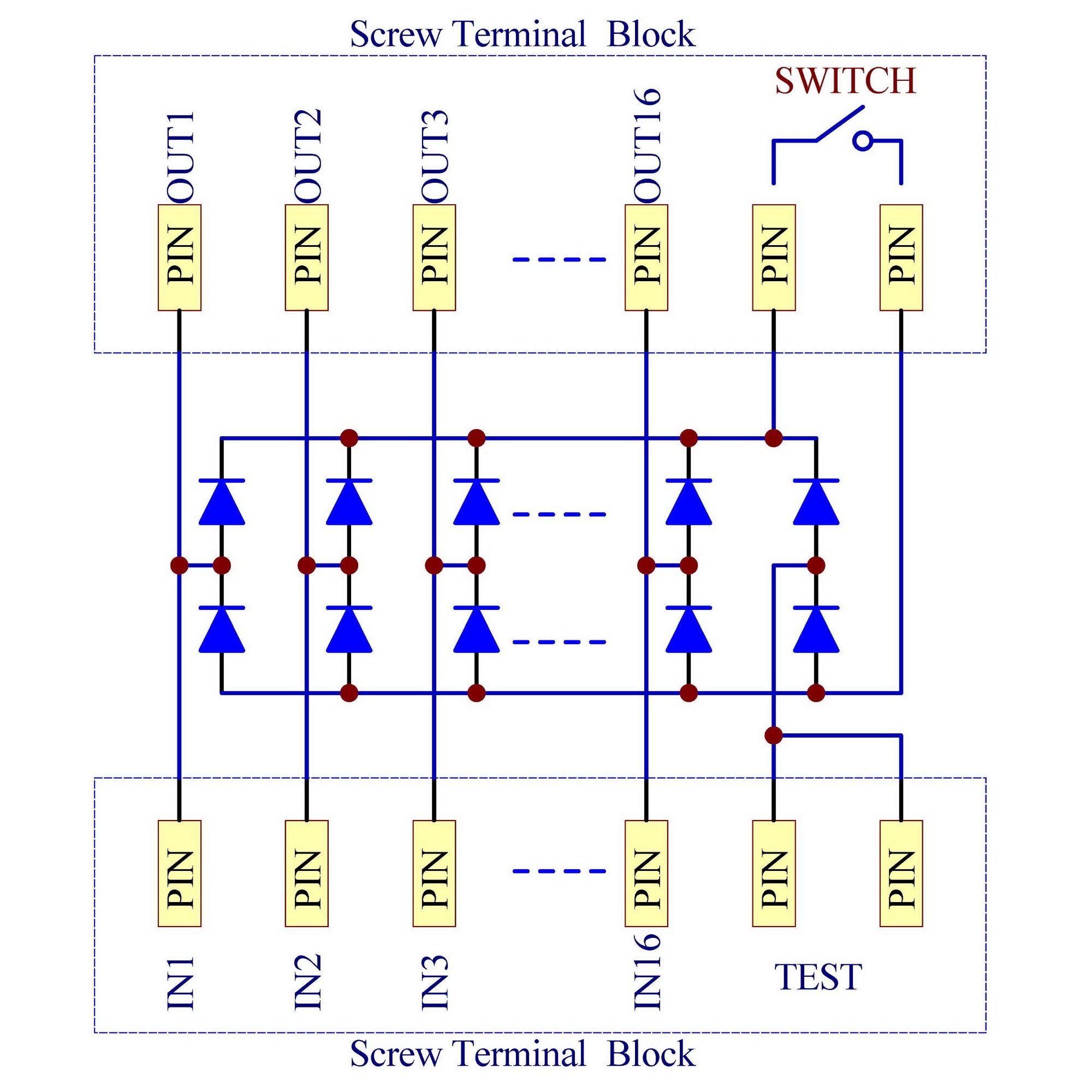 CZH-LABS AC Lamp Test Diode Module, 16 Channels.