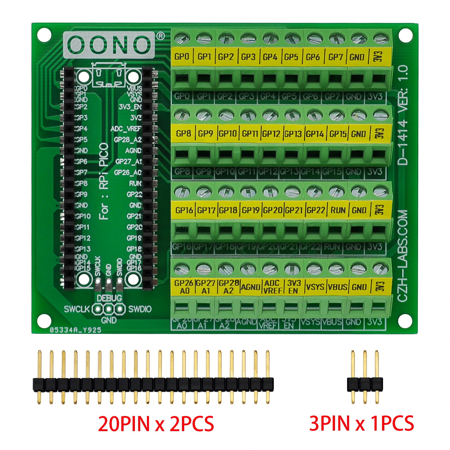 Screw Terminal Block Breakout Module Board for Raspberry Pi Pico