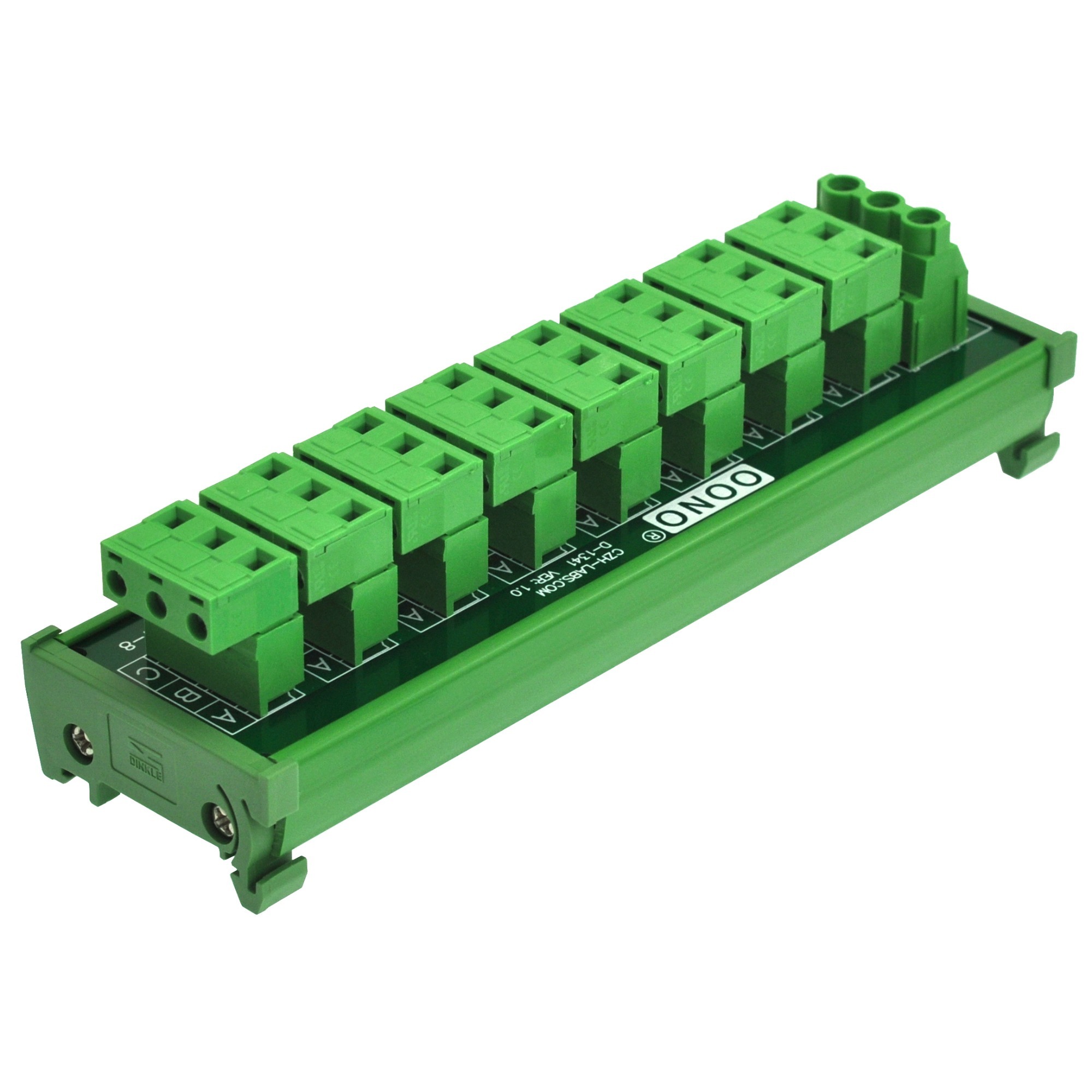 OONO DIN Rail Mount 30A/300V 8x3 Position Pluggable Terminal Block Distribution Module