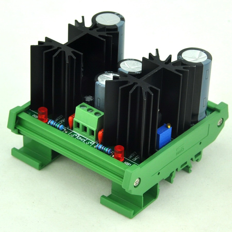 CZH DIN Rail Mount Positive/Negative 1.25~37V DC Adjustable Voltage Regulator Module.