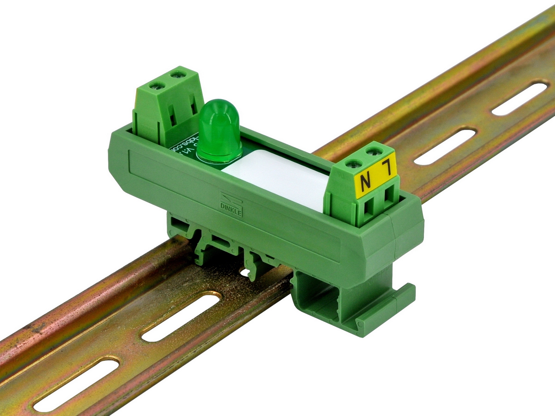 DIN Rail Mount AC 60-280V 1 Channel Green 10mm LED Indicator Light Module