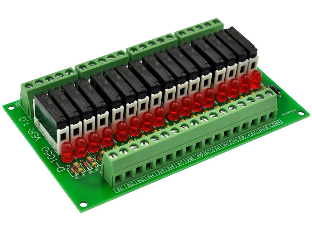 CZH-LABS Slim Panel Mount DC24V Sink/NPN 16 SPST-NO 5A Power Relay Module, APAN3124