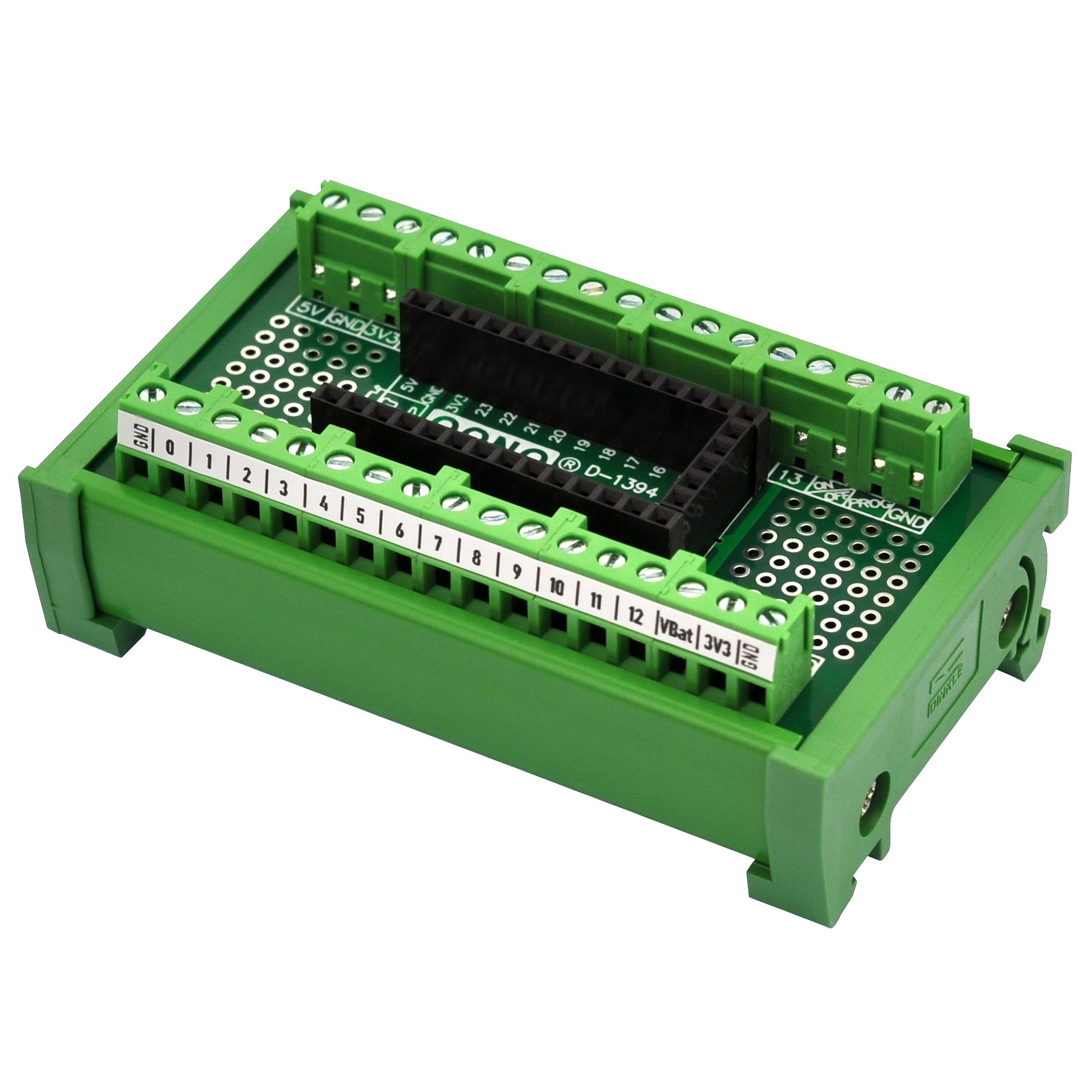 Terminal Block Breakout Board Module for Teensy 4.0, DIN Rail Mount Version