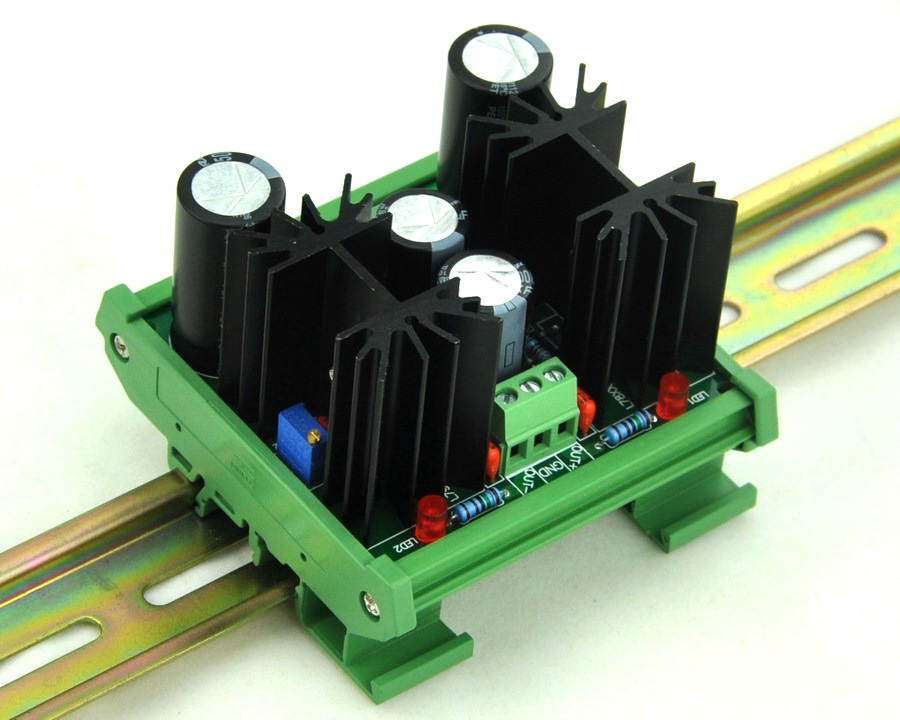 CZH DIN Rail Mount Positive/Negative 1.25~37V DC Adjustable Voltage Regulator Module.