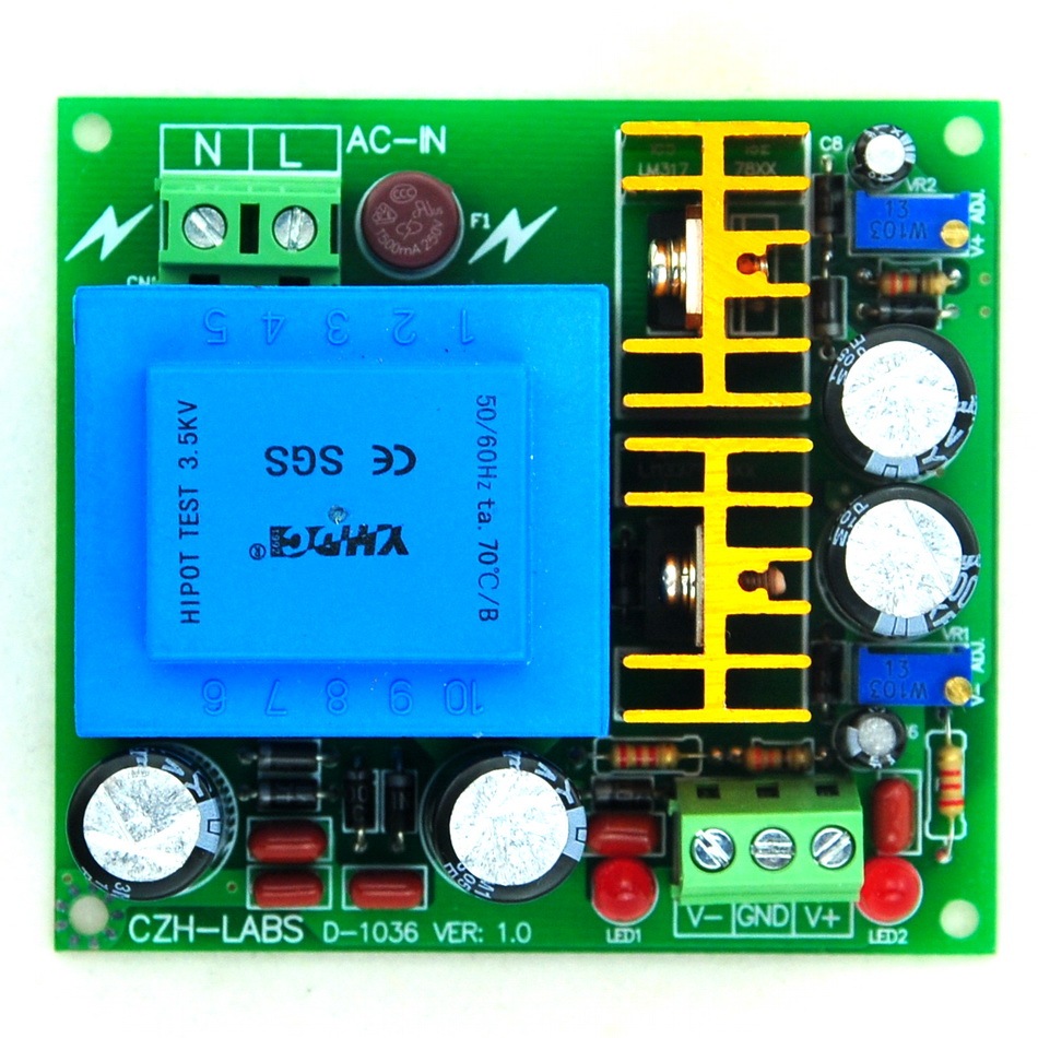 CZH-LABS In AC115V Out Positive/Negative DC1.25~15.8V Adjustable Voltage Regulator.
