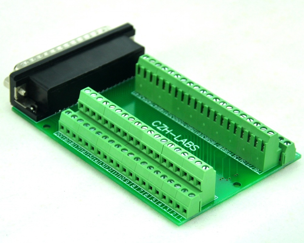 CZH-LABS Slim Right Angle D'SUB DB78HD Male Header Breakout Board Module, D-SUB.