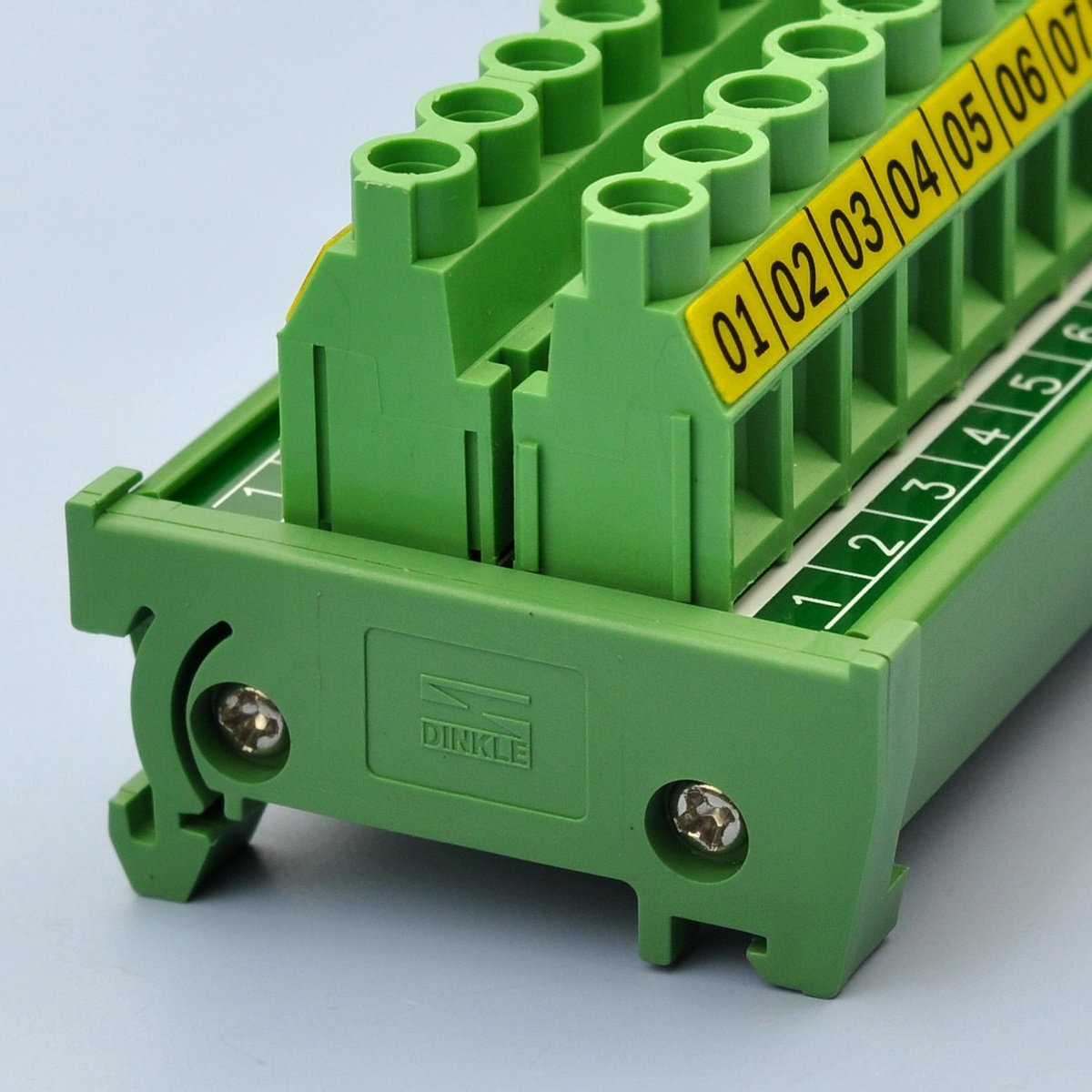 CZH-LABS DIN Rail Mount 30A/300V 20 Position Screw Terminal Block Distribution Module.