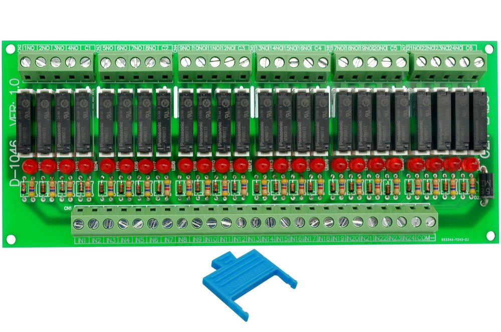 CZH-LABS Slim Panel Mount DC12V Source/PNP 24 SPST-NO 5A Power Relay Module, APAN3112