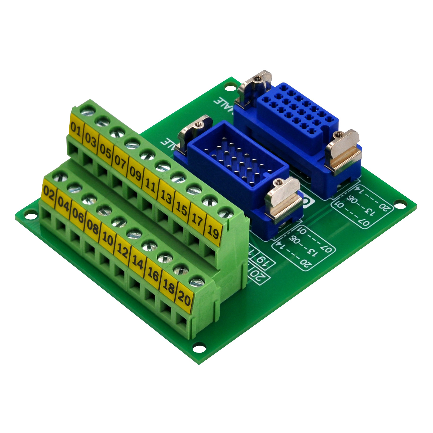MR20 Male-Female Breakout Board Terminal Block Interface Module, MR-20RMD2 MR-20RFD2