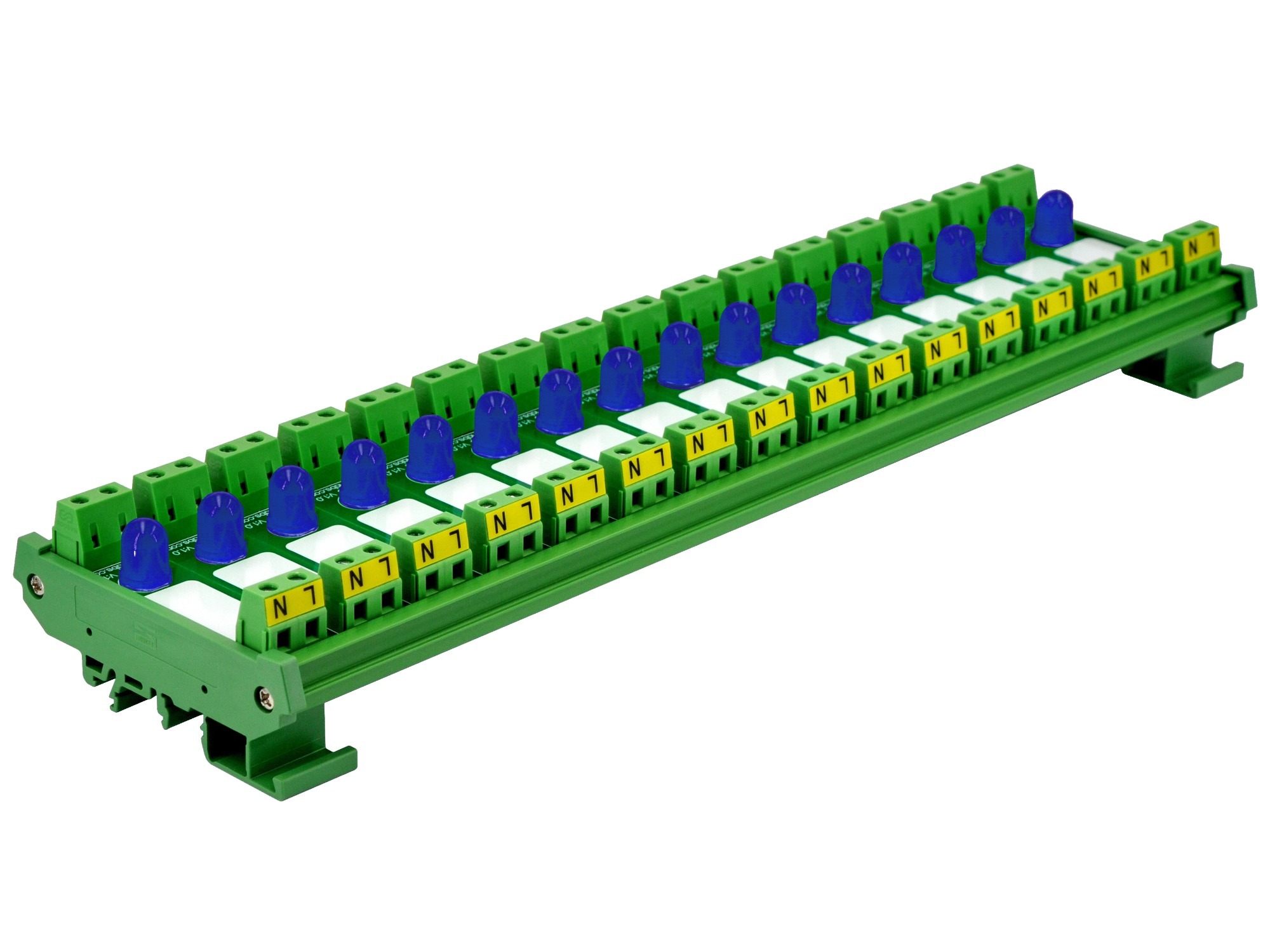 DIN Rail Mount AC 60-280V 16 Channel Blue 10mm LED Indicator Light Module